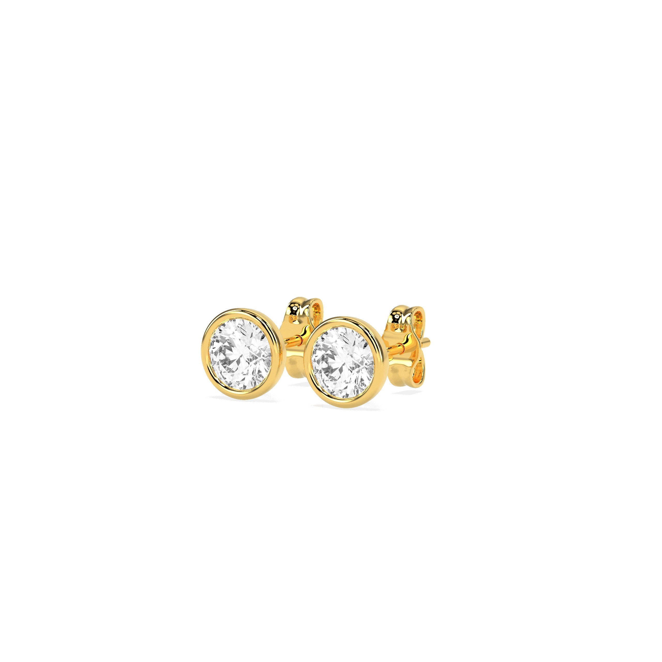 Stunning Solitaire Brazil Setting Stud Earrings - Godahari Dev Jewells