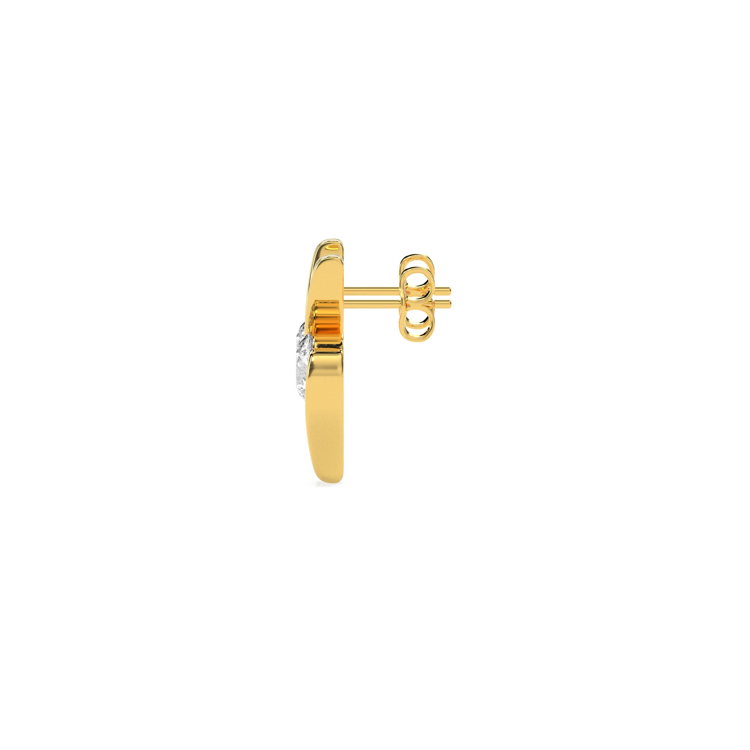 Twist Design Diamond Drop Stud Earrings - 14K & 18K Gold