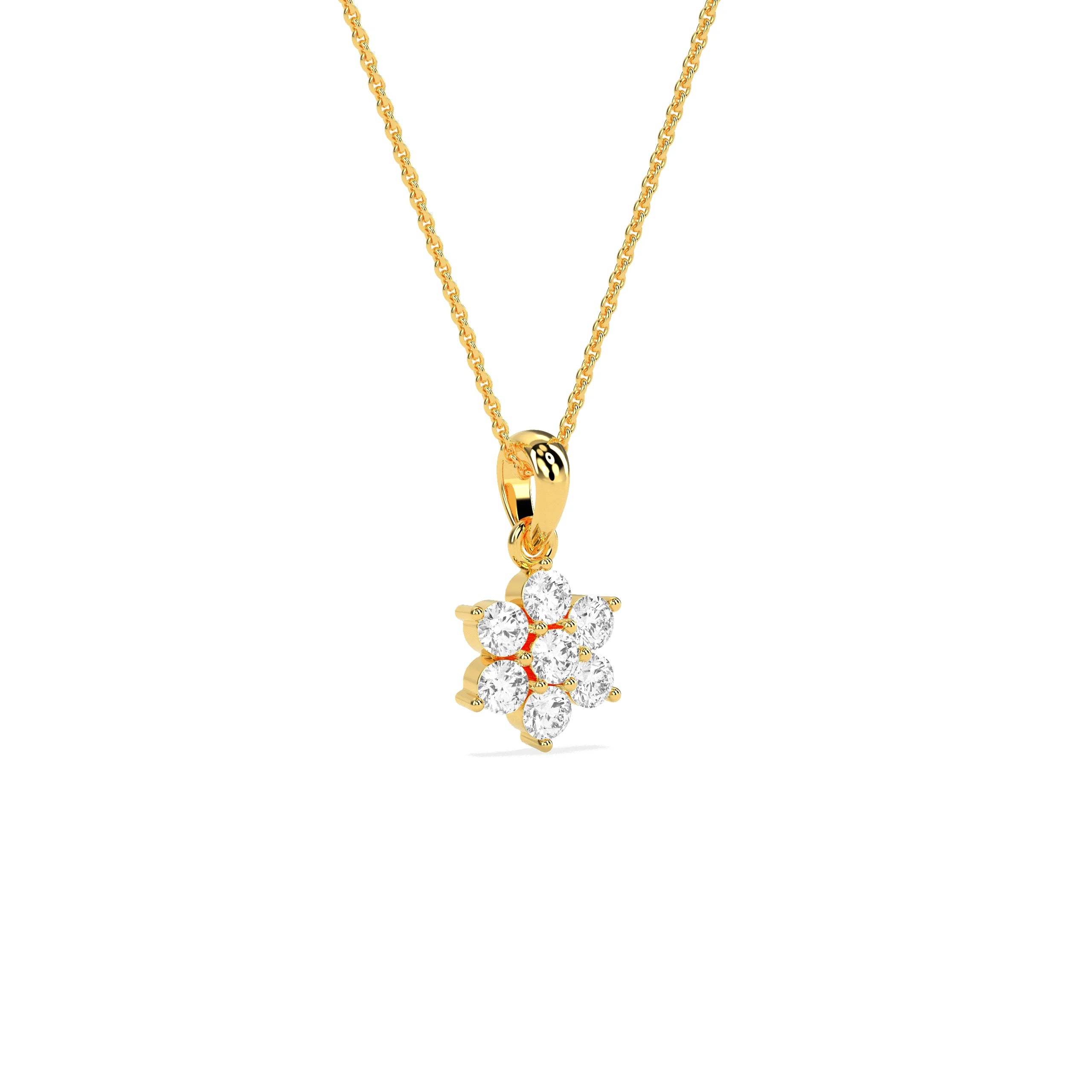 Flower Cluster Diamond Pendant - Godahari Dev Jewells