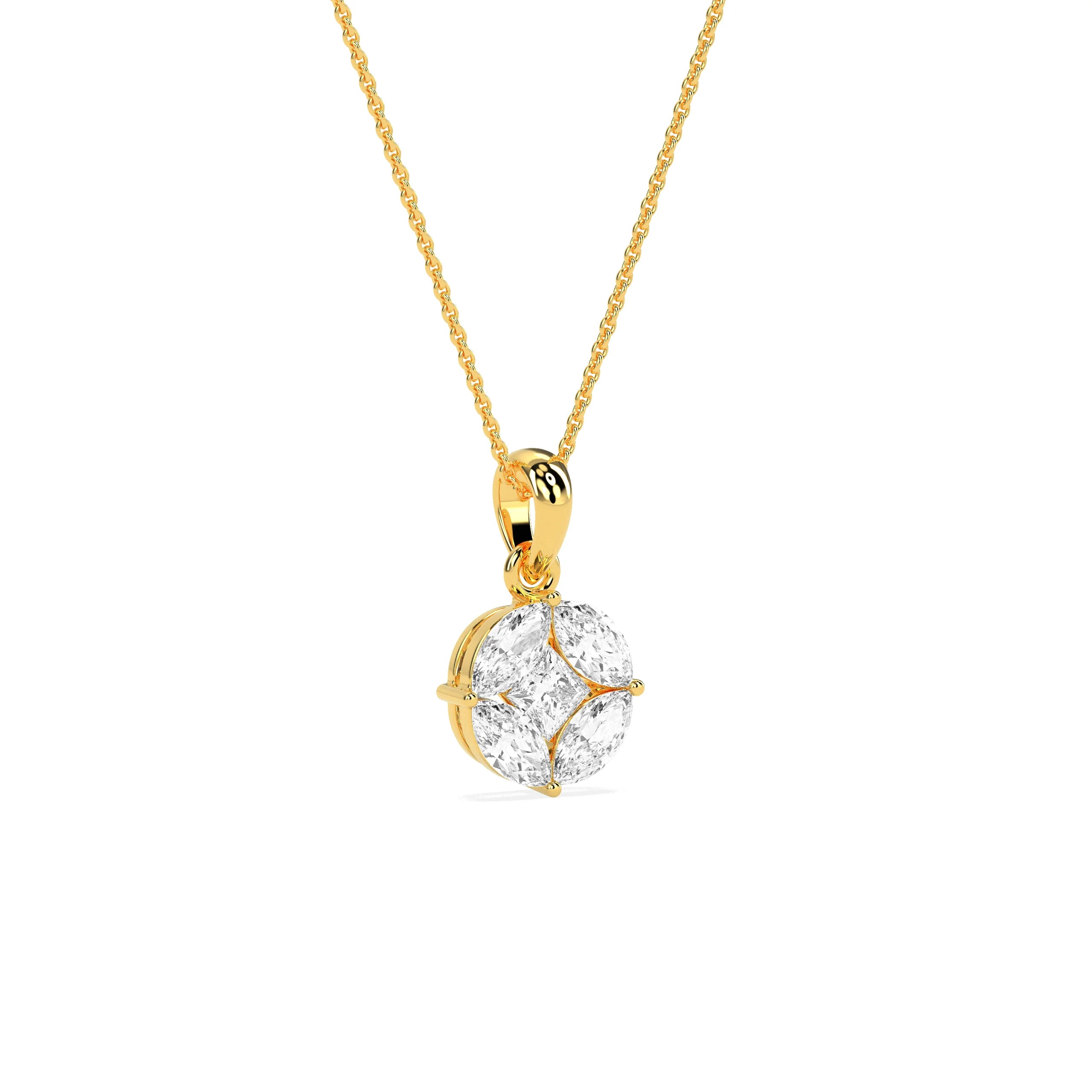 Stunning Marq Princess Shape Diamond Pendant - Godahari Dev Jewells