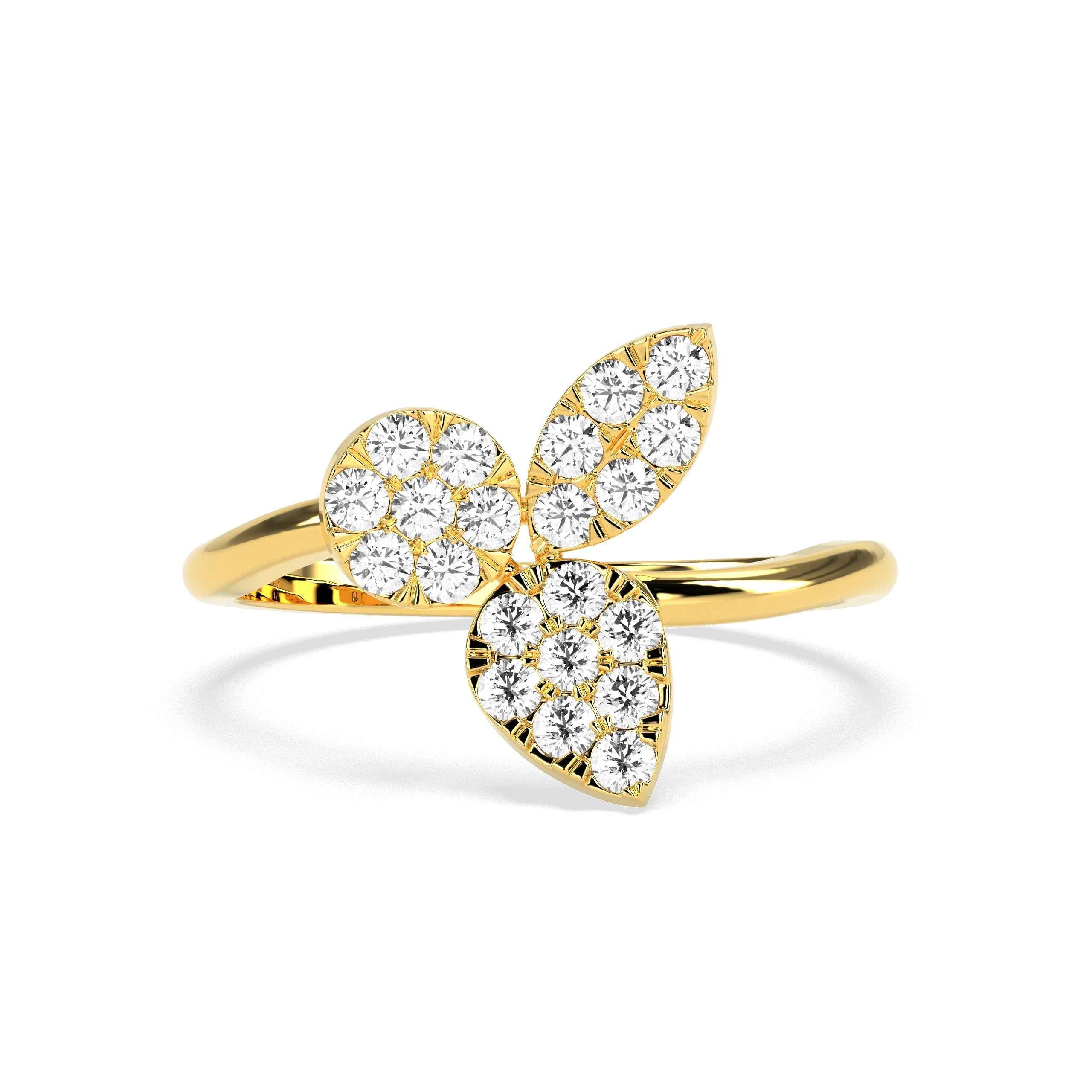 Floral Cluster Engagement Diamond Ring - GodahariDev Jewells