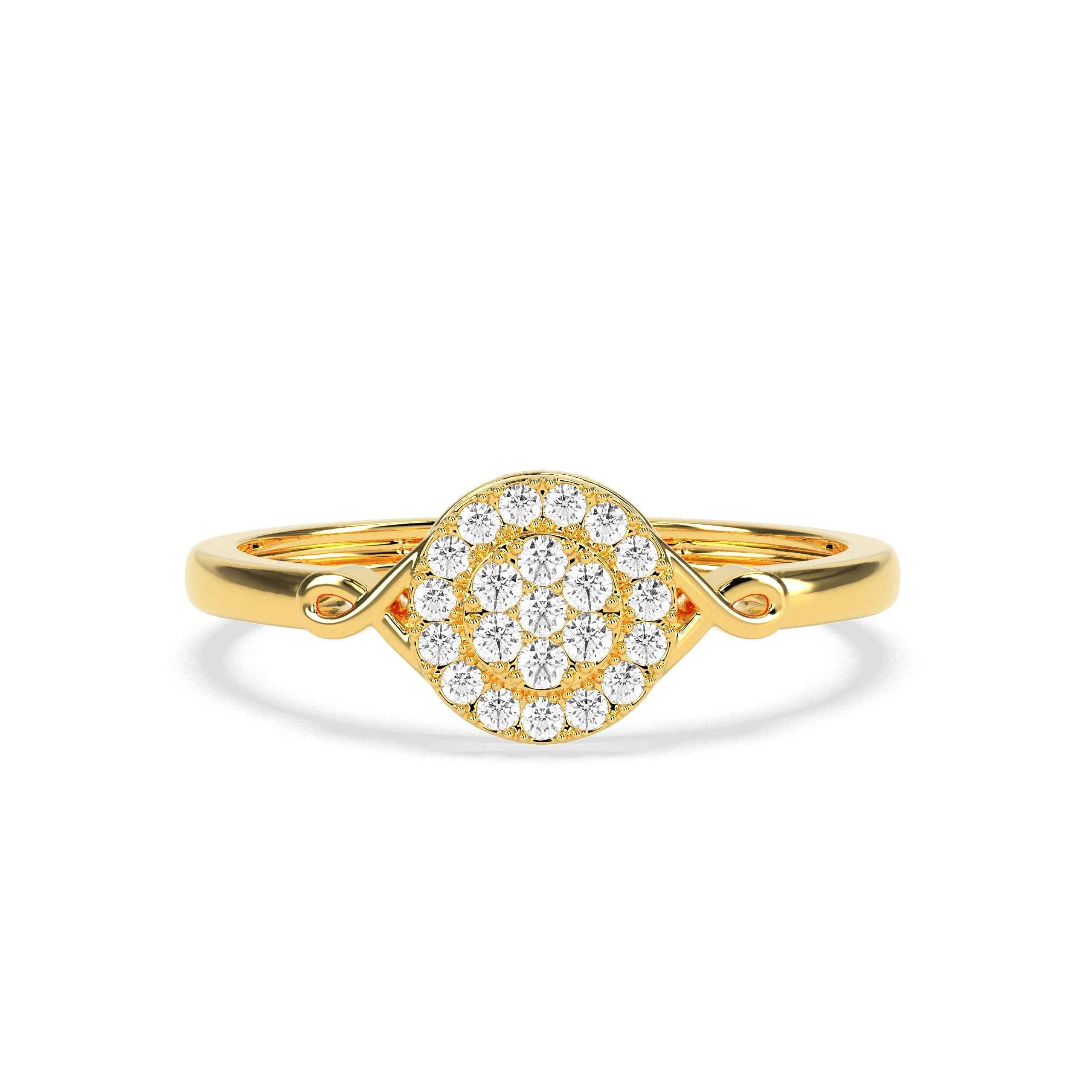 0.17 CT Cluster Round Diamond Ring - GodahariDev Jewells