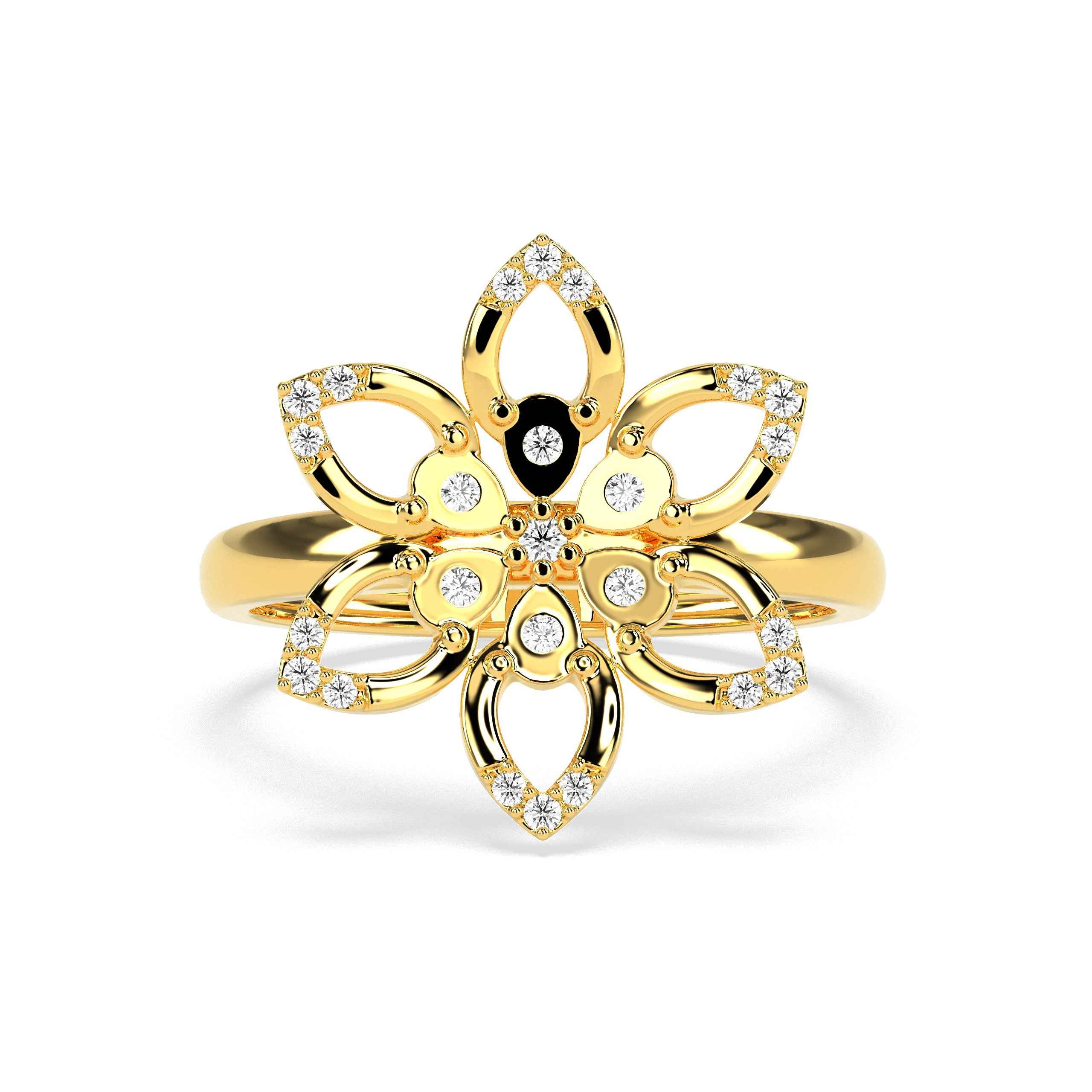 0.11 CT Flower Round Diamond Ring - GodahariDev Jewells