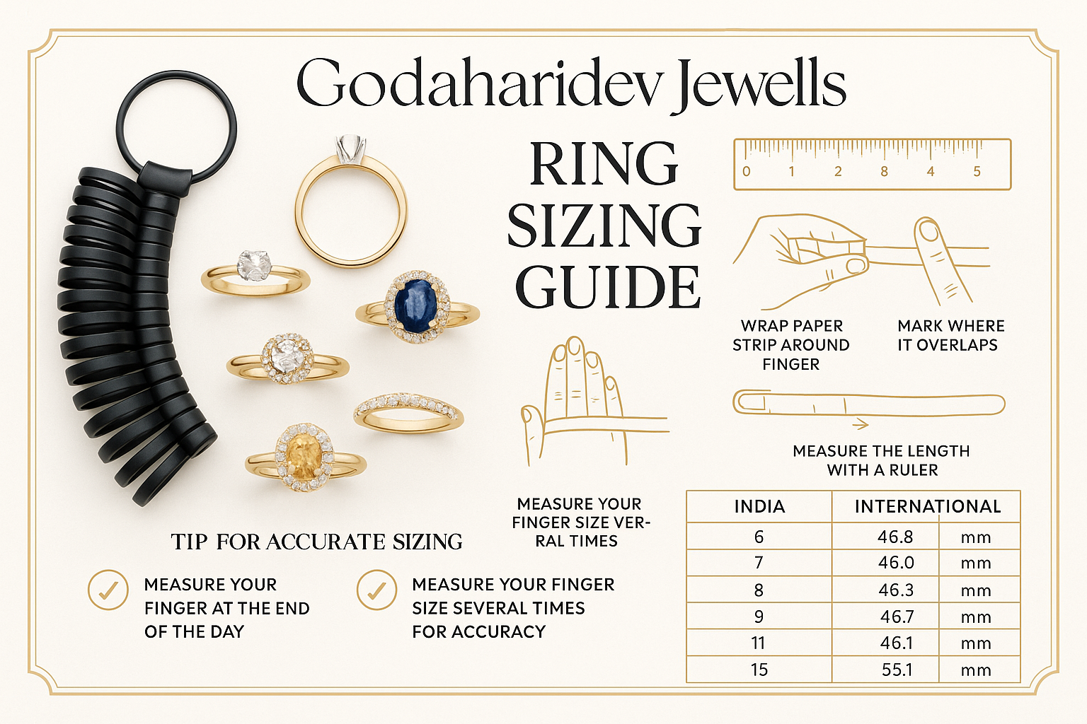 How to Find Your Ideal Ring Size: The Ultimate Ring Size Guide Godaharidev Jewells