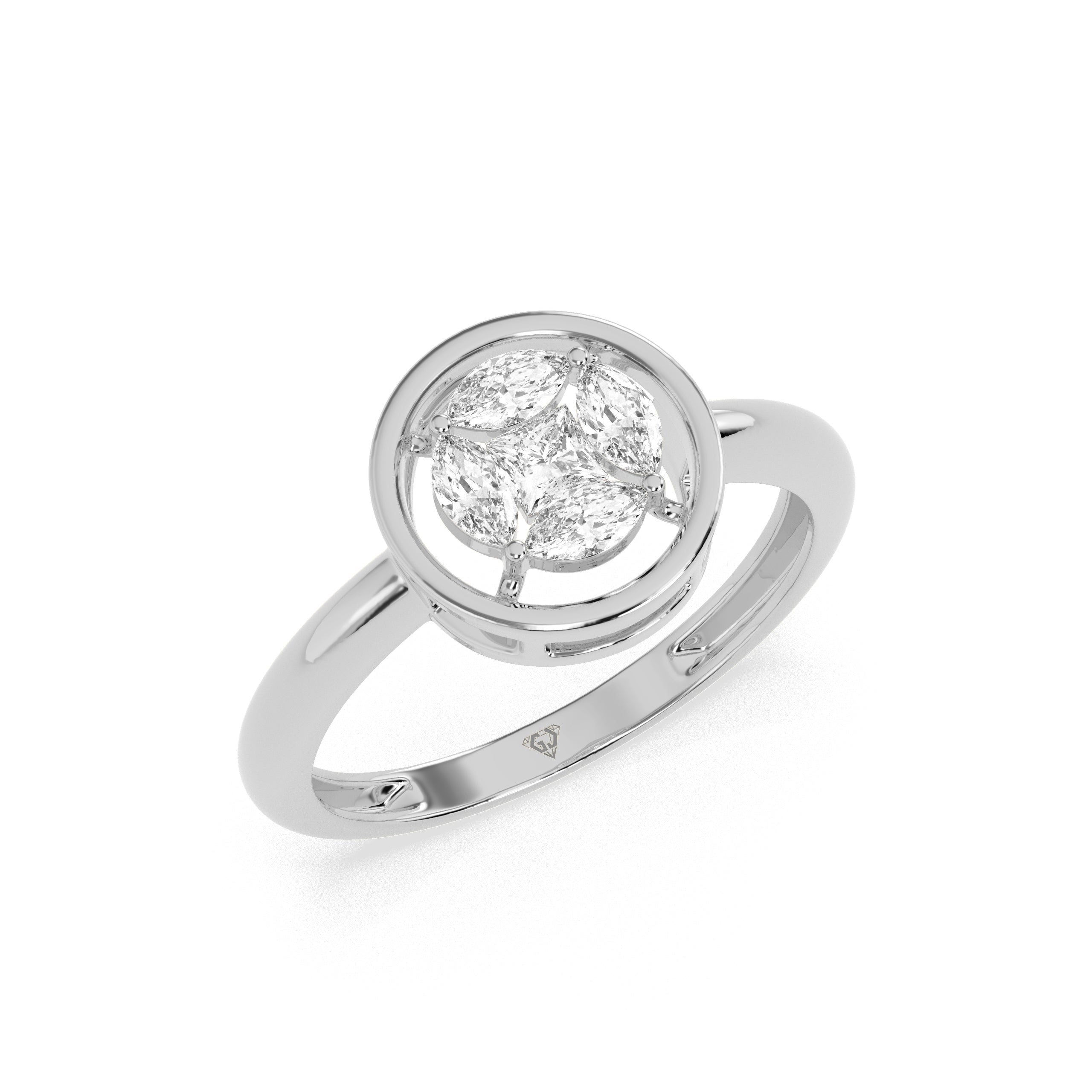 Sculpted Shimmer Diamond Ring