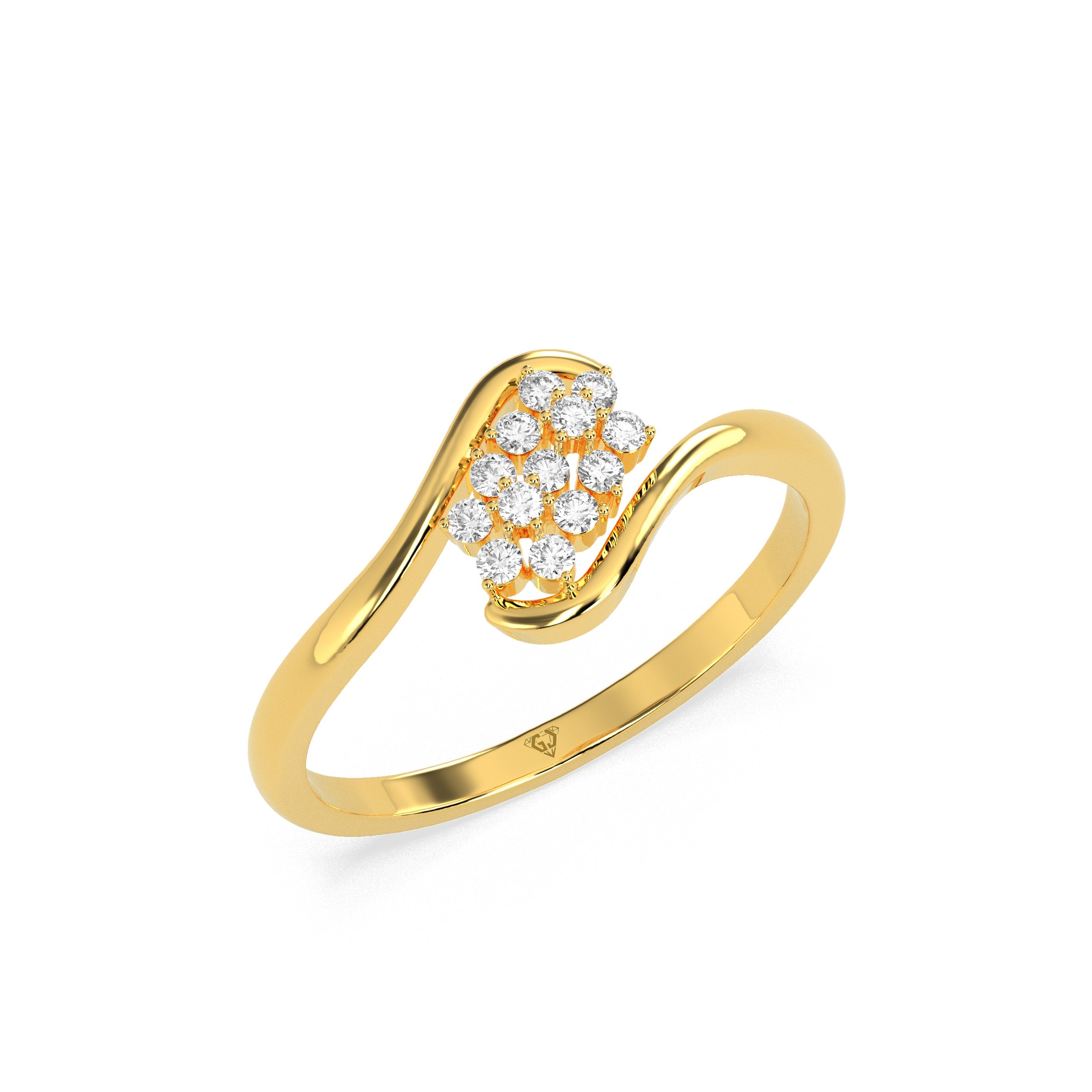 Luminous Wave Diamond Ring