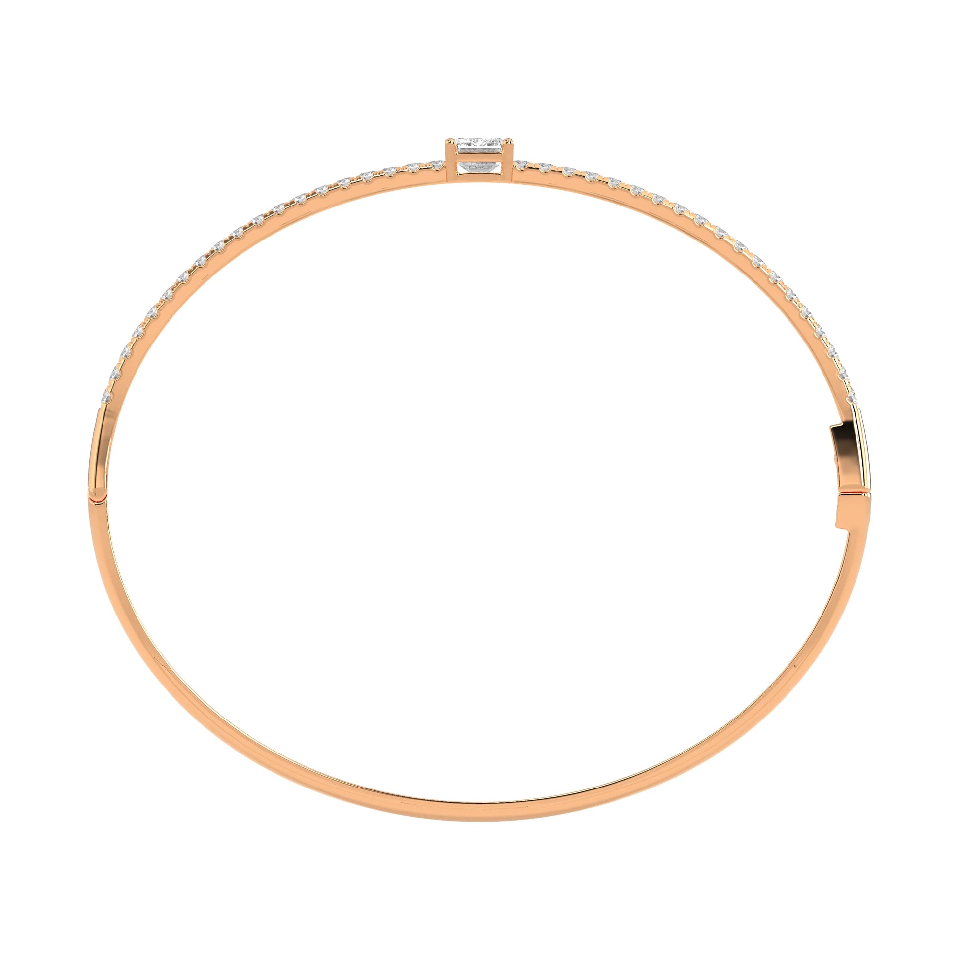 Luxury emerald diamond bangle with sparkling round diamonds - Godahari Dev Jewells