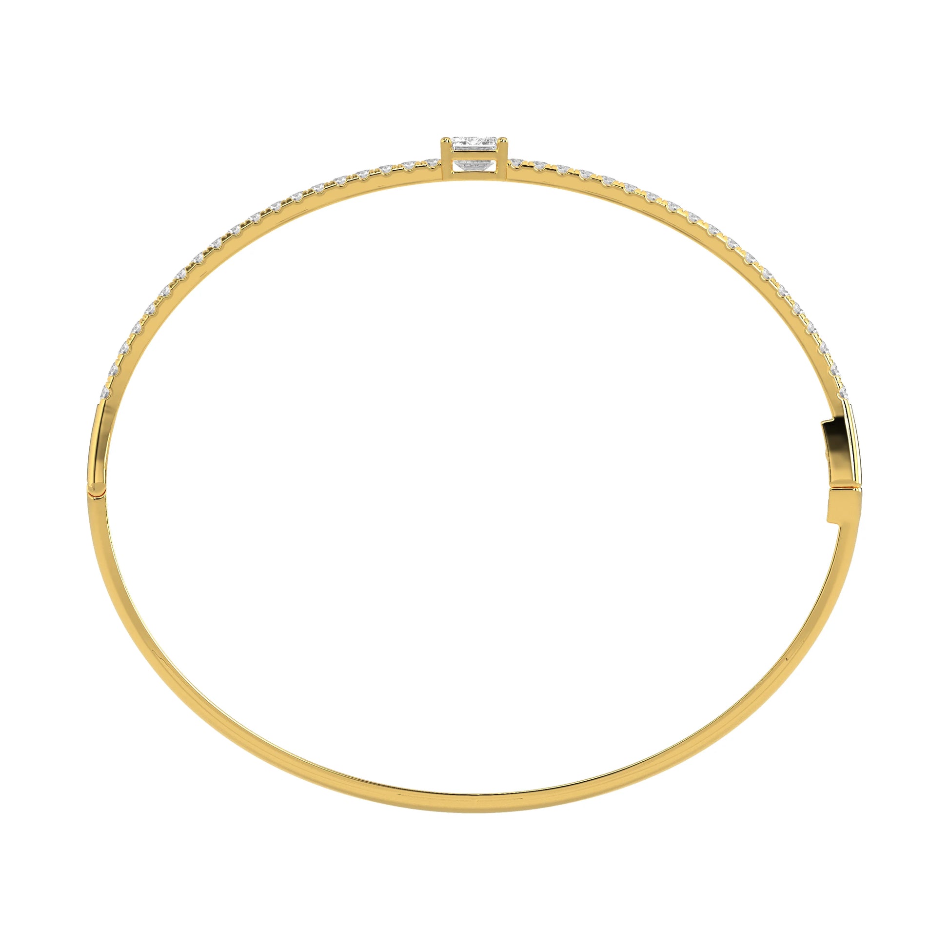 Luxury emerald diamond bangle with sparkling round diamonds - Godahari Dev Jewells