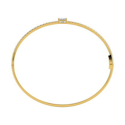 Luxury emerald diamond bangle with sparkling round diamonds - Godahari Dev Jewells