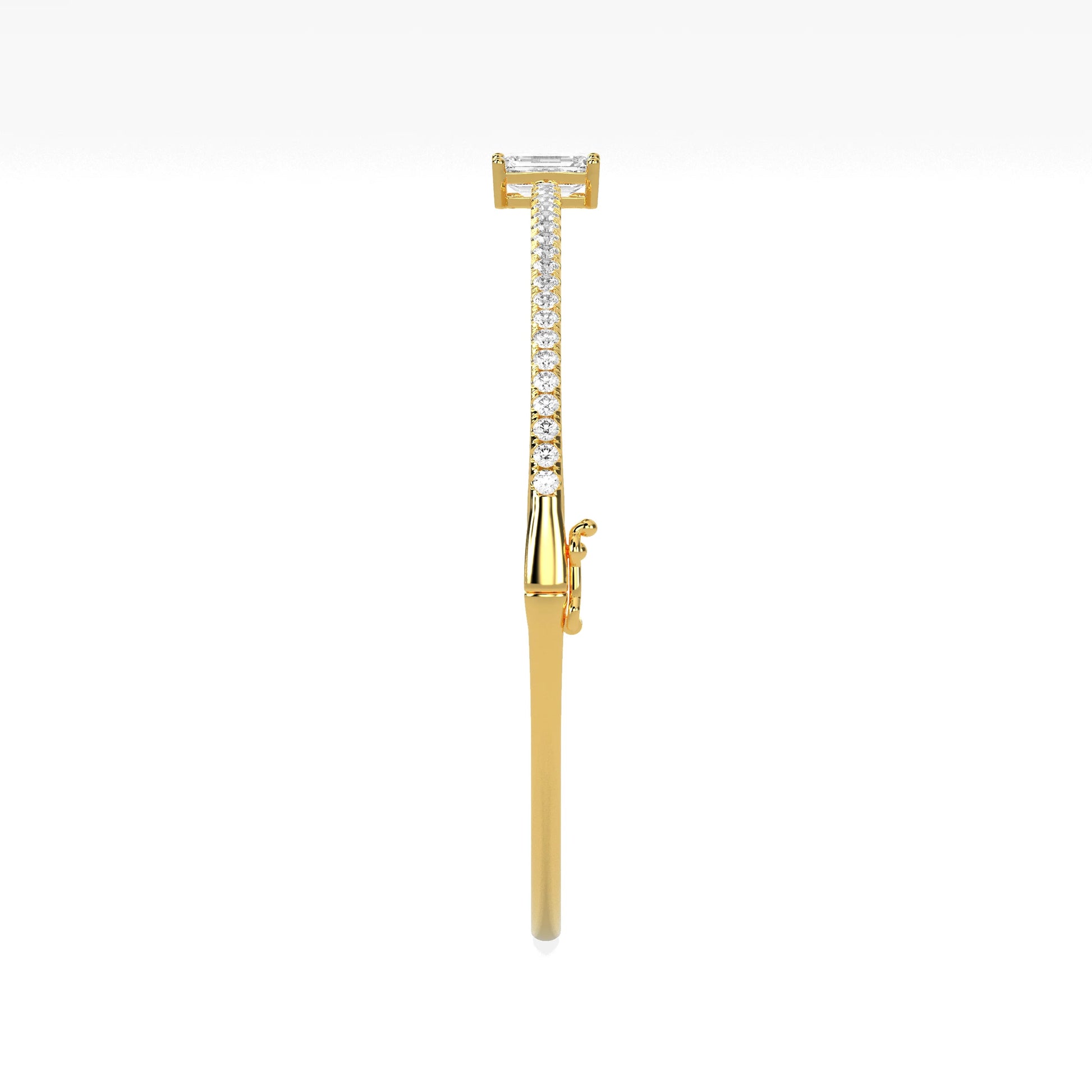 Luxury emerald diamond bangle with sparkling round diamonds - Godahari Dev Jewells