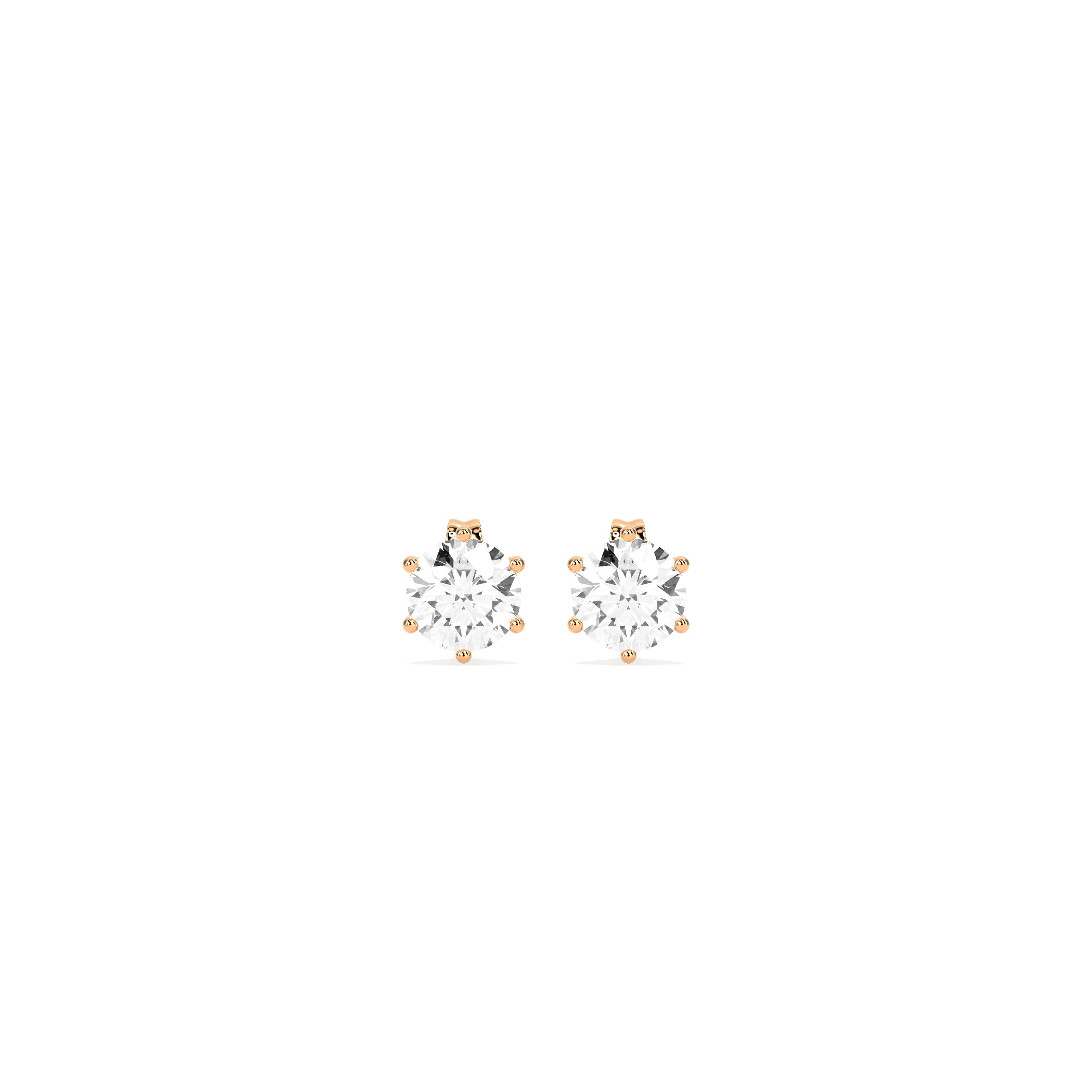 Elegant Solitaire 6-Prong Stud Earrings - Godahari Dev Jewells