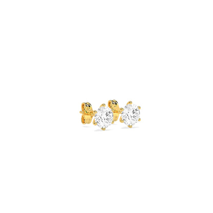 Elegant Solitaire 6-Prong Stud Earrings - Godahari Dev Jewells