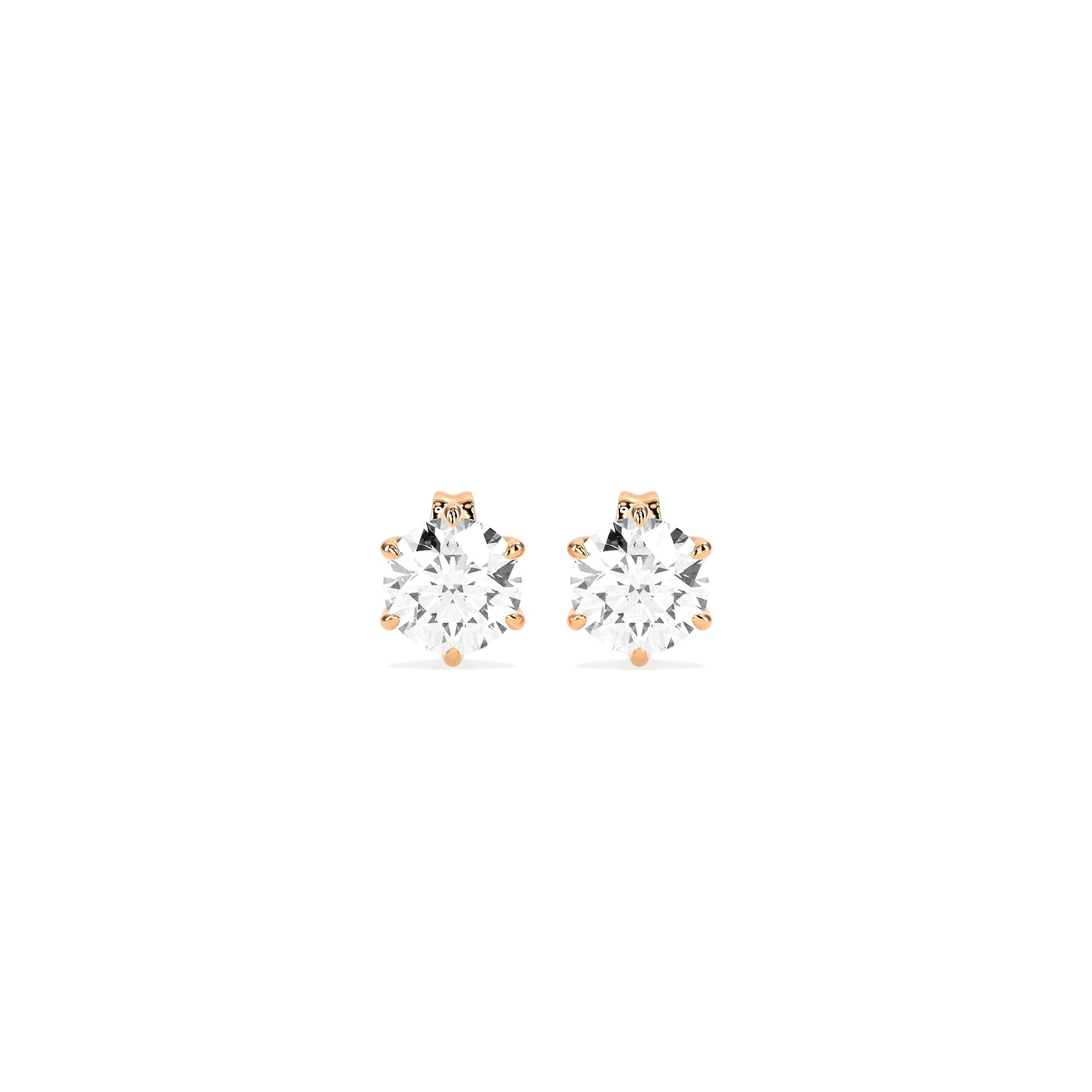 Illuminate Your Look with Solitaire 6-Prong Earrings - Godahari Dev Jewells