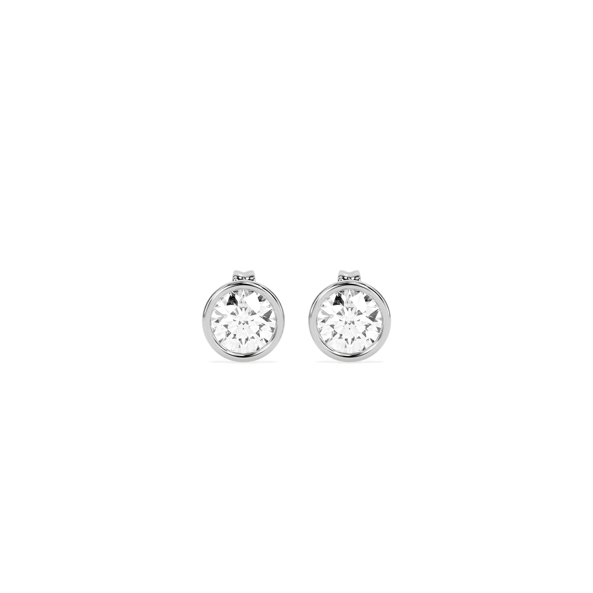 Stunning Solitaire Brazil Setting Stud Earrings - Godahari Dev Jewells