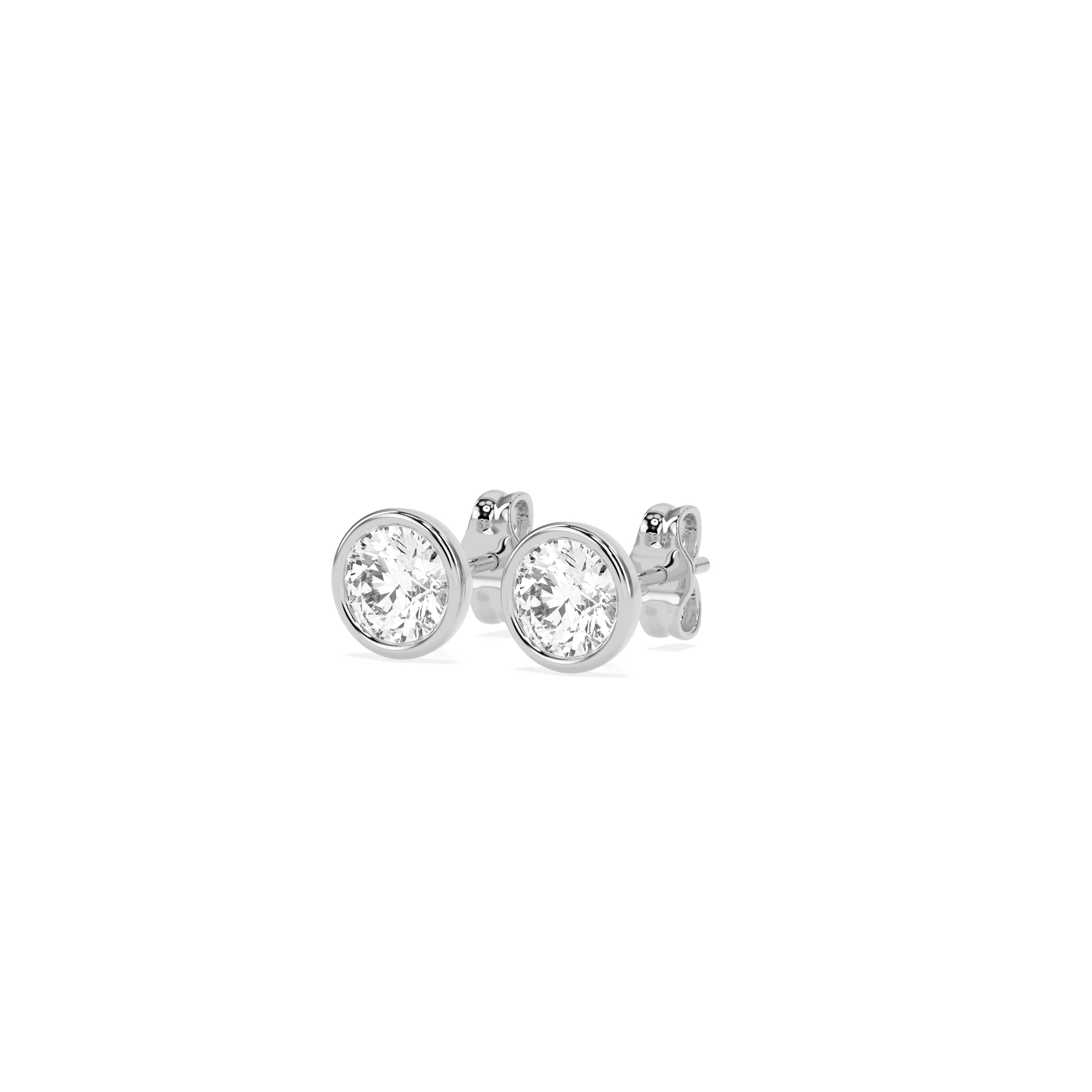 Stunning Solitaire Brazil Setting Stud Earrings - Godahari Dev Jewells
