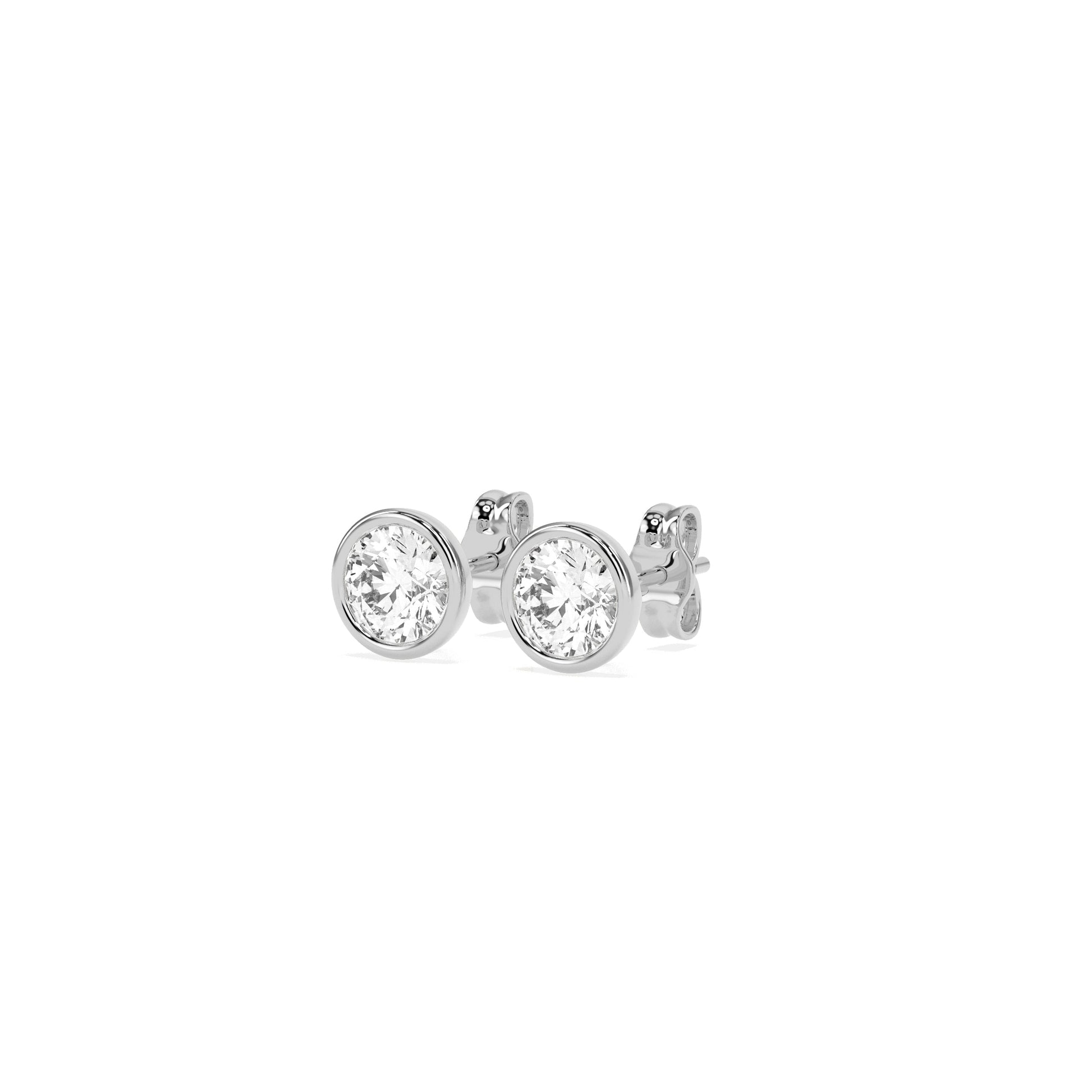Stunning Solitaire Brazil Setting Stud Earrings - Godahari Dev Jewells
