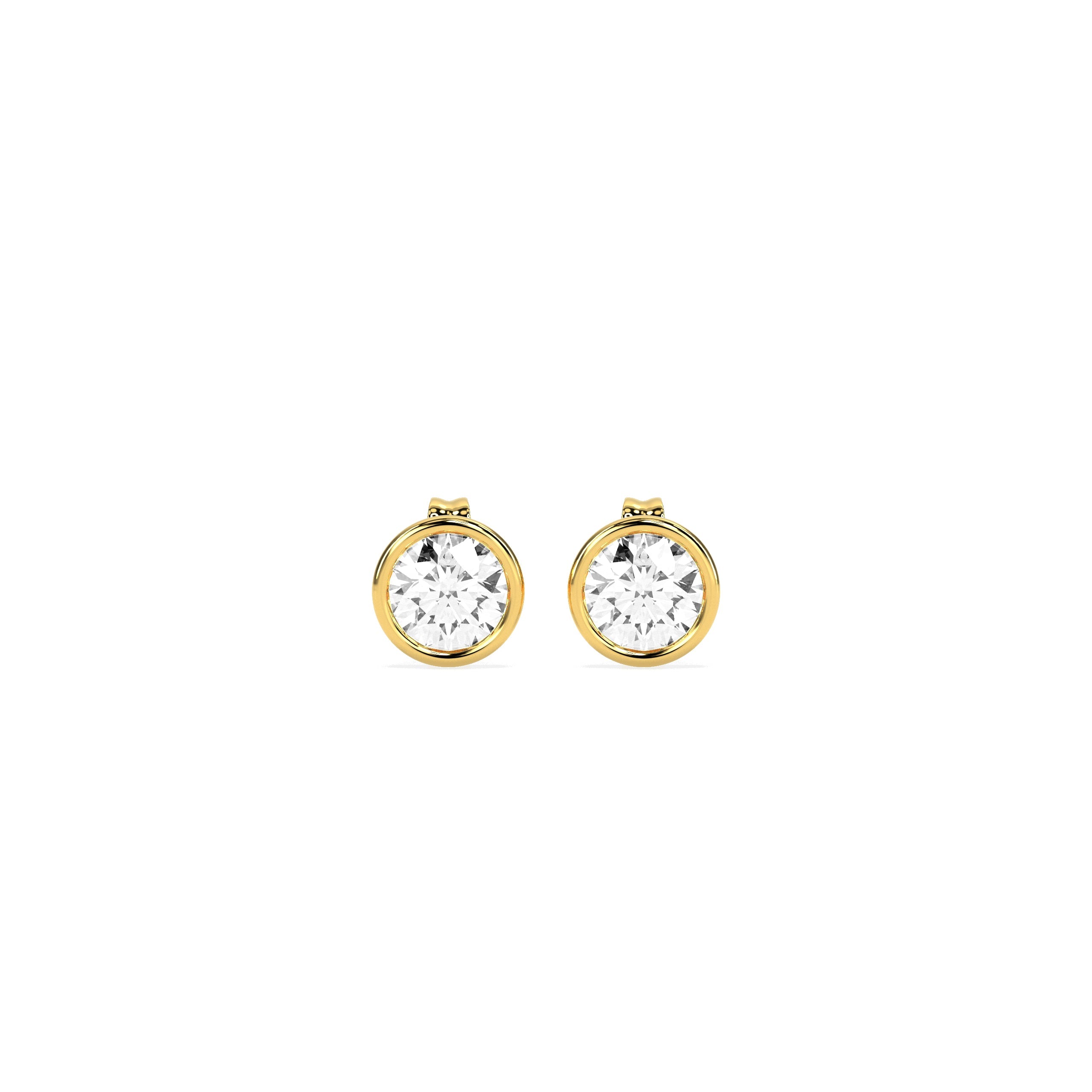 Stunning Solitaire Brazil Setting Stud Earrings - Godahari Dev Jewells