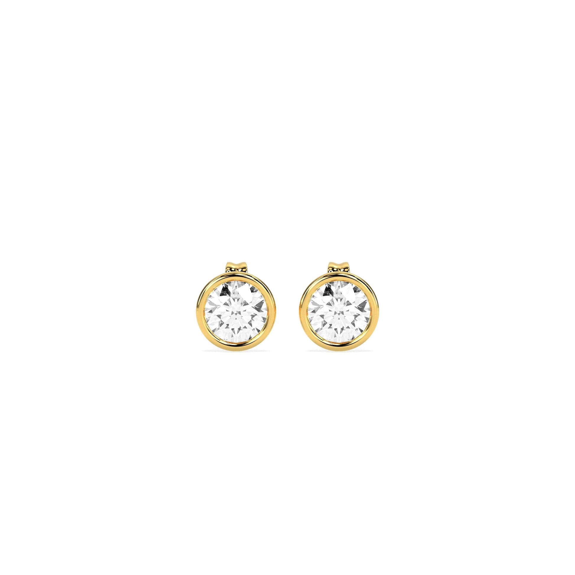 Stunning Solitaire Brazil Setting Stud Earrings - Godahari Dev Jewells