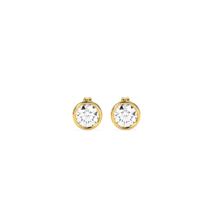 Stunning Solitaire Brazil Setting Stud Earrings - Godahari Dev Jewells