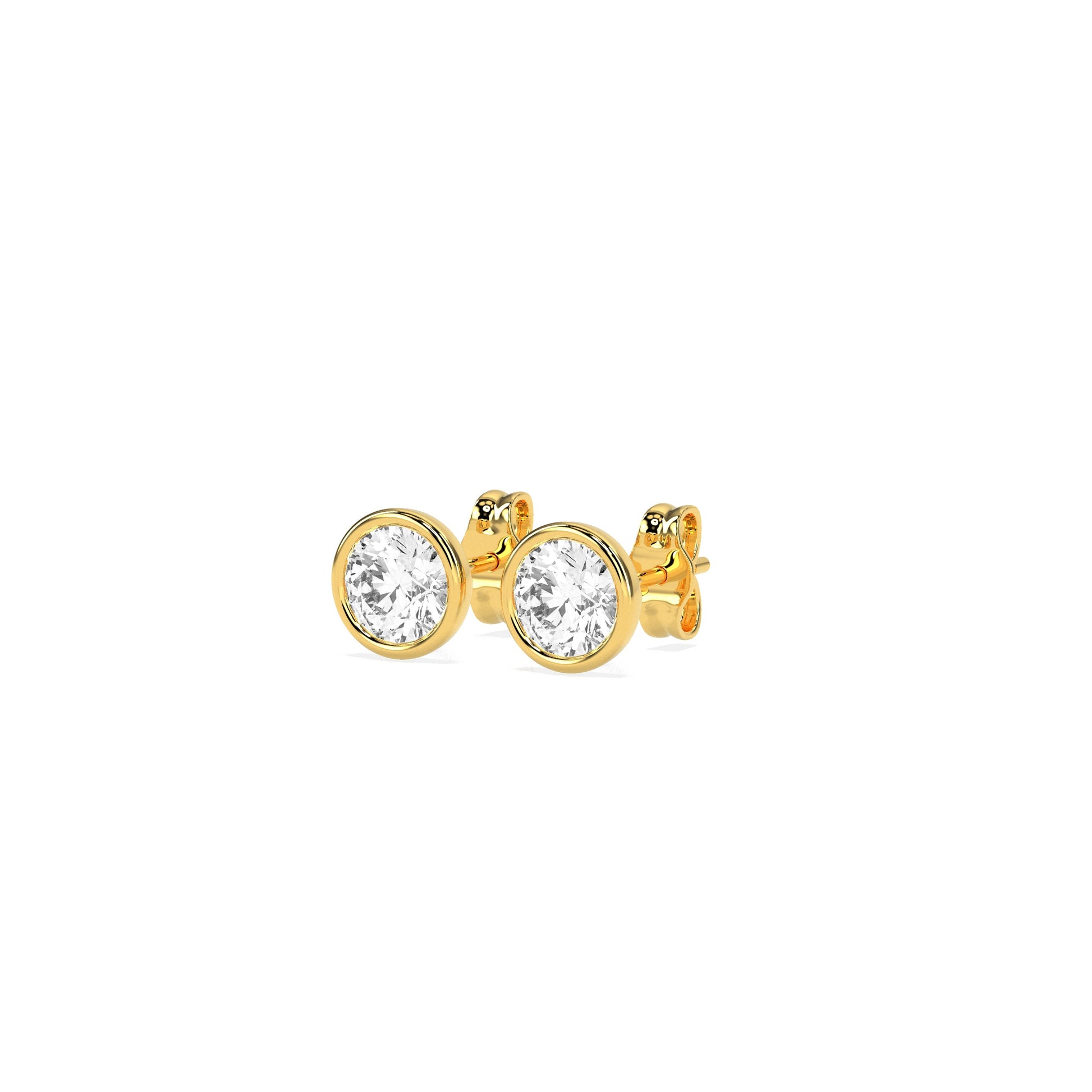 Stunning Solitaire Brazil Setting Stud Earrings - Godahari Dev Jewells