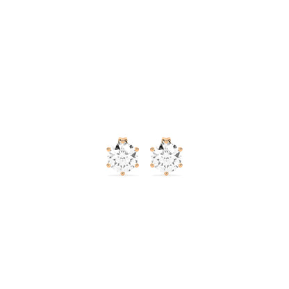 Round Solitaire Diamond Stud Earrings in 14K & 18K Gold | White, Yellow & Rose Gold Classic Diamond Earrings