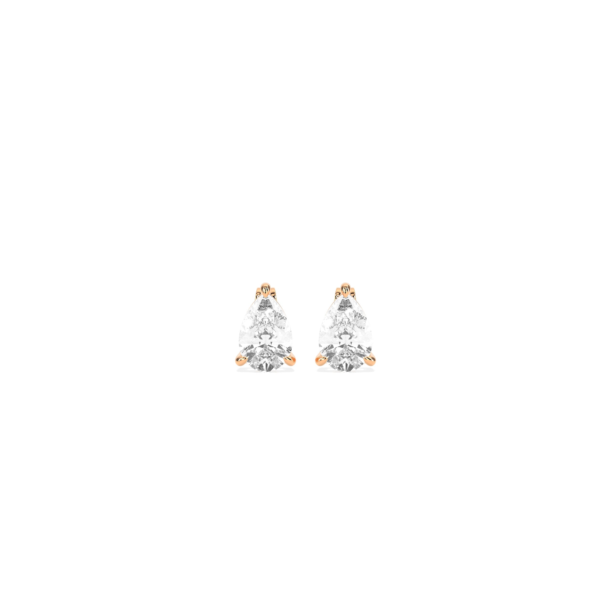 Elegant Solitaire 3-Prong Stud Earrings - Godahari Dev Jewells