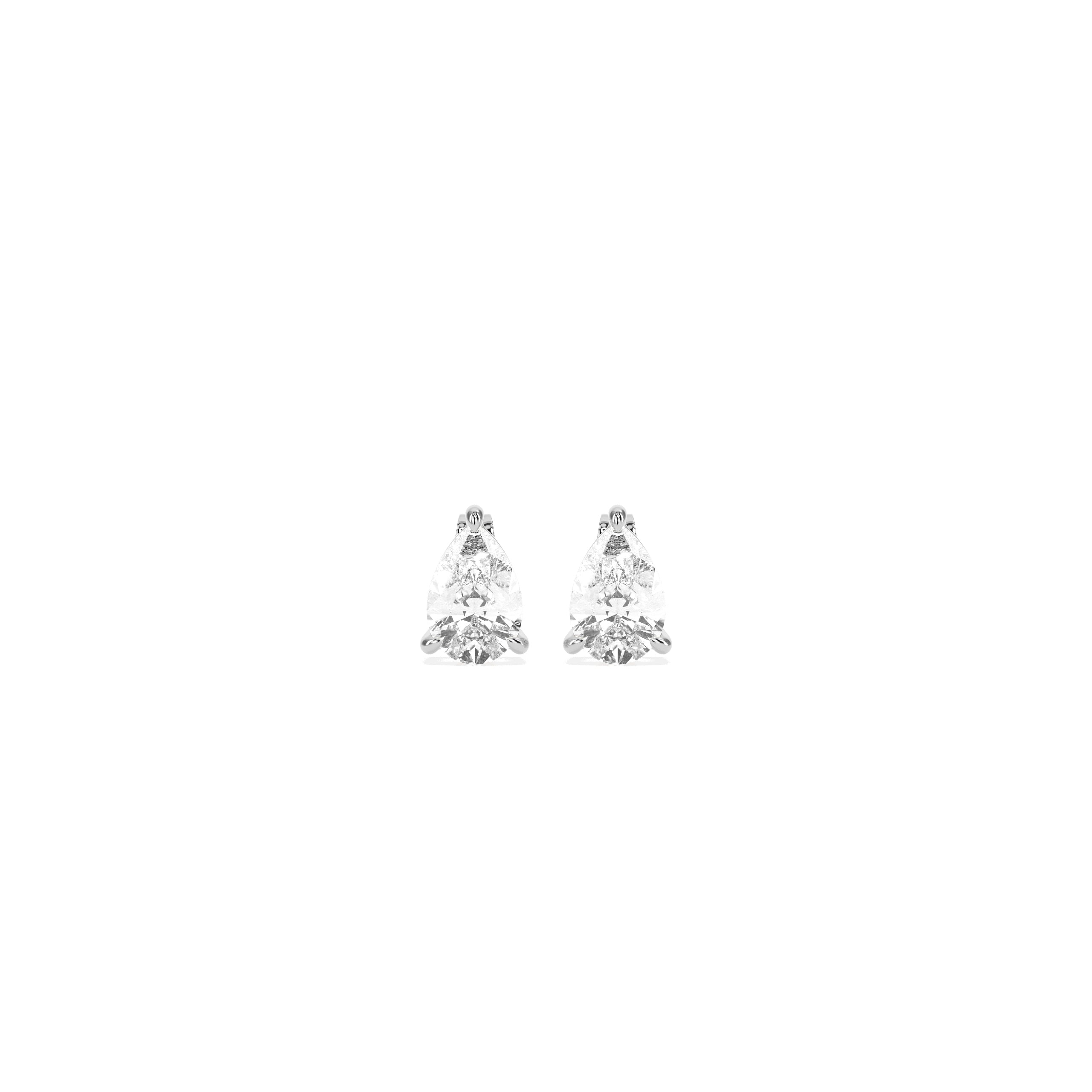 Elegant Solitaire 3-Prong Stud Earrings - Godahari Dev Jewells