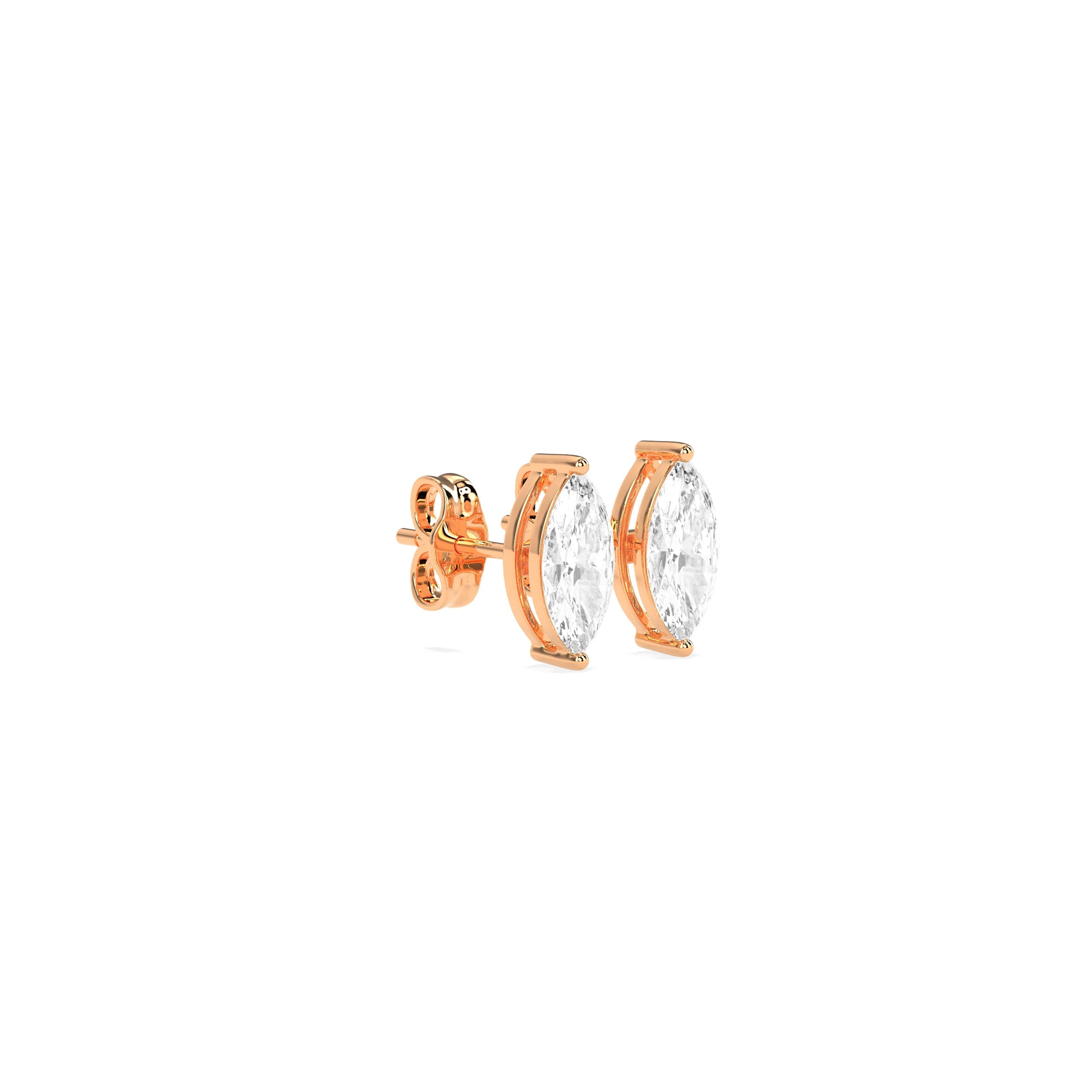 Stunning Marquise-Shaped Diamond Solitaire 2-Prong Earring - Godahari Dev Jewells