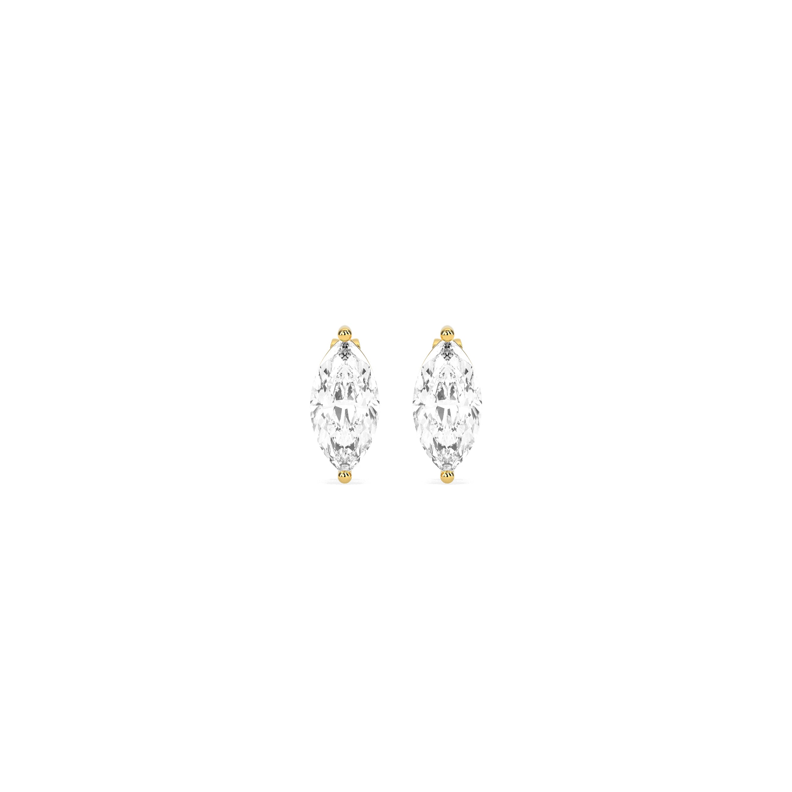 Stunning Marquise-Shaped Diamond Solitaire 2-Prong Earring - Godahari Dev Jewells