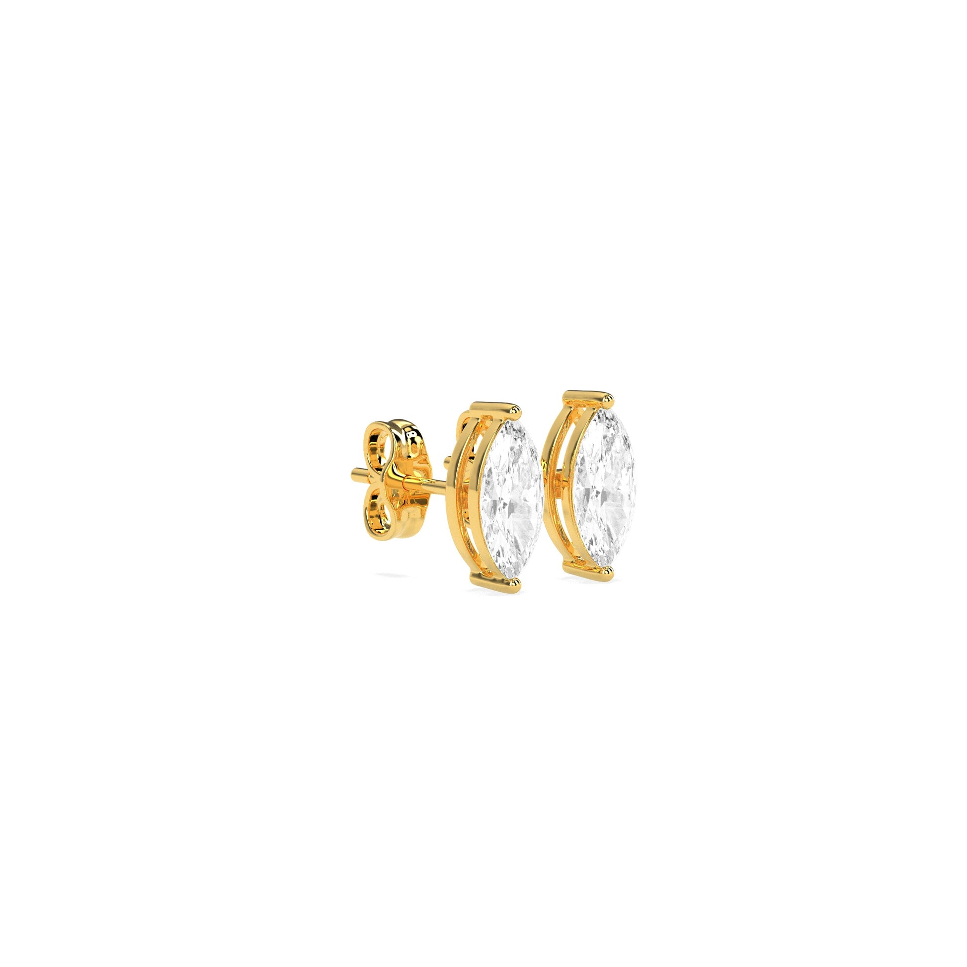 Stunning Marquise-Shaped Diamond Solitaire 2-Prong Earring - Godahari Dev Jewells