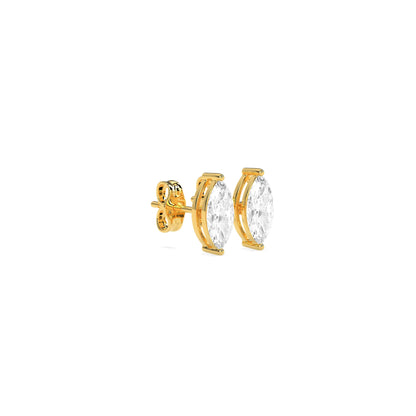 Stunning Marquise-Shaped Diamond Solitaire 2-Prong Earring - Godahari Dev Jewells