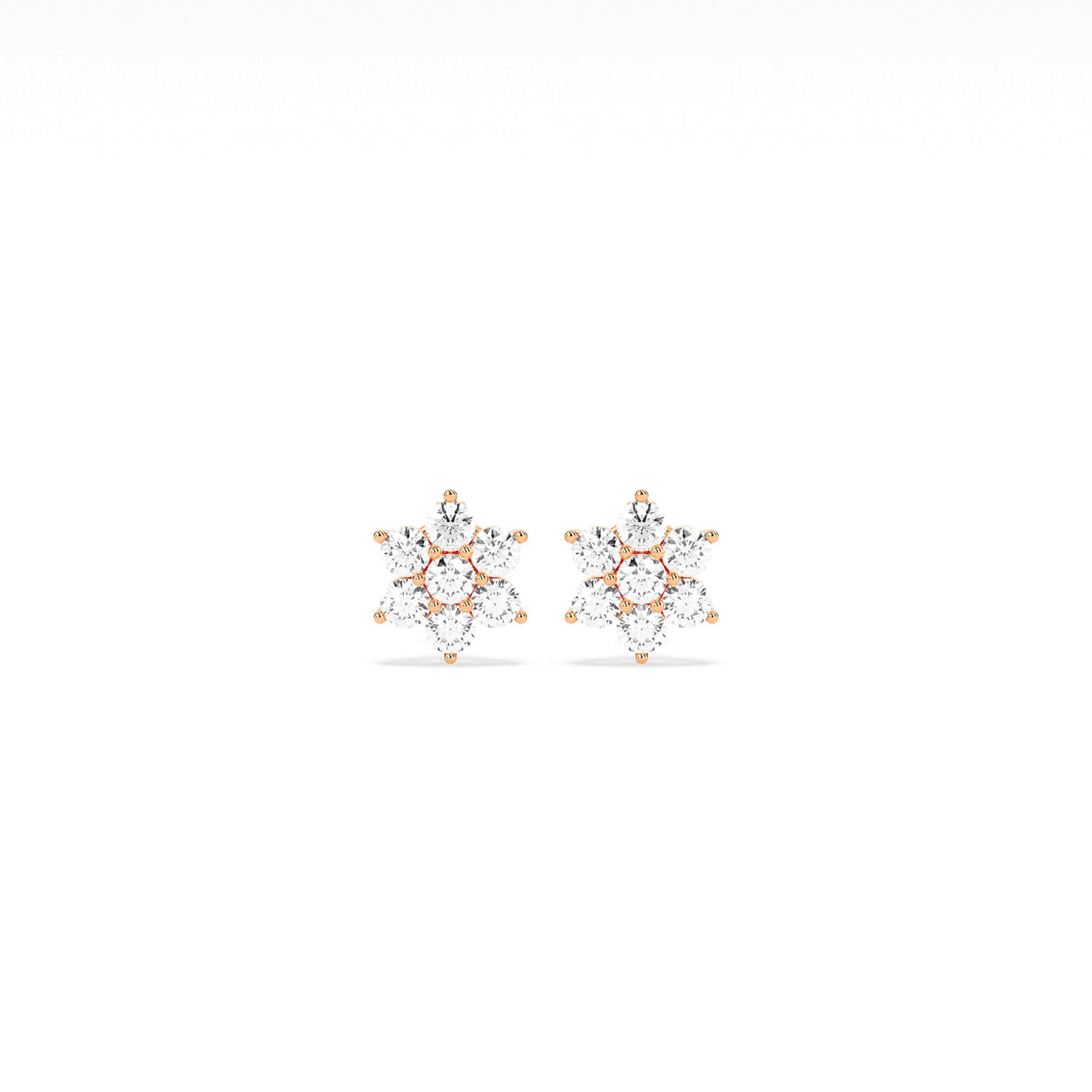 Flower Cluster Round Diamond Earring - Godahari Dev Jewells