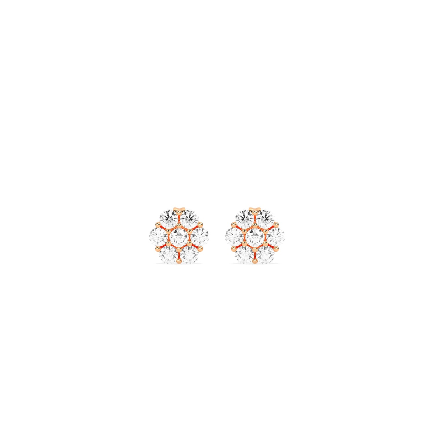 Cluster Round Diamond Earring - Godahari Dev Jewells