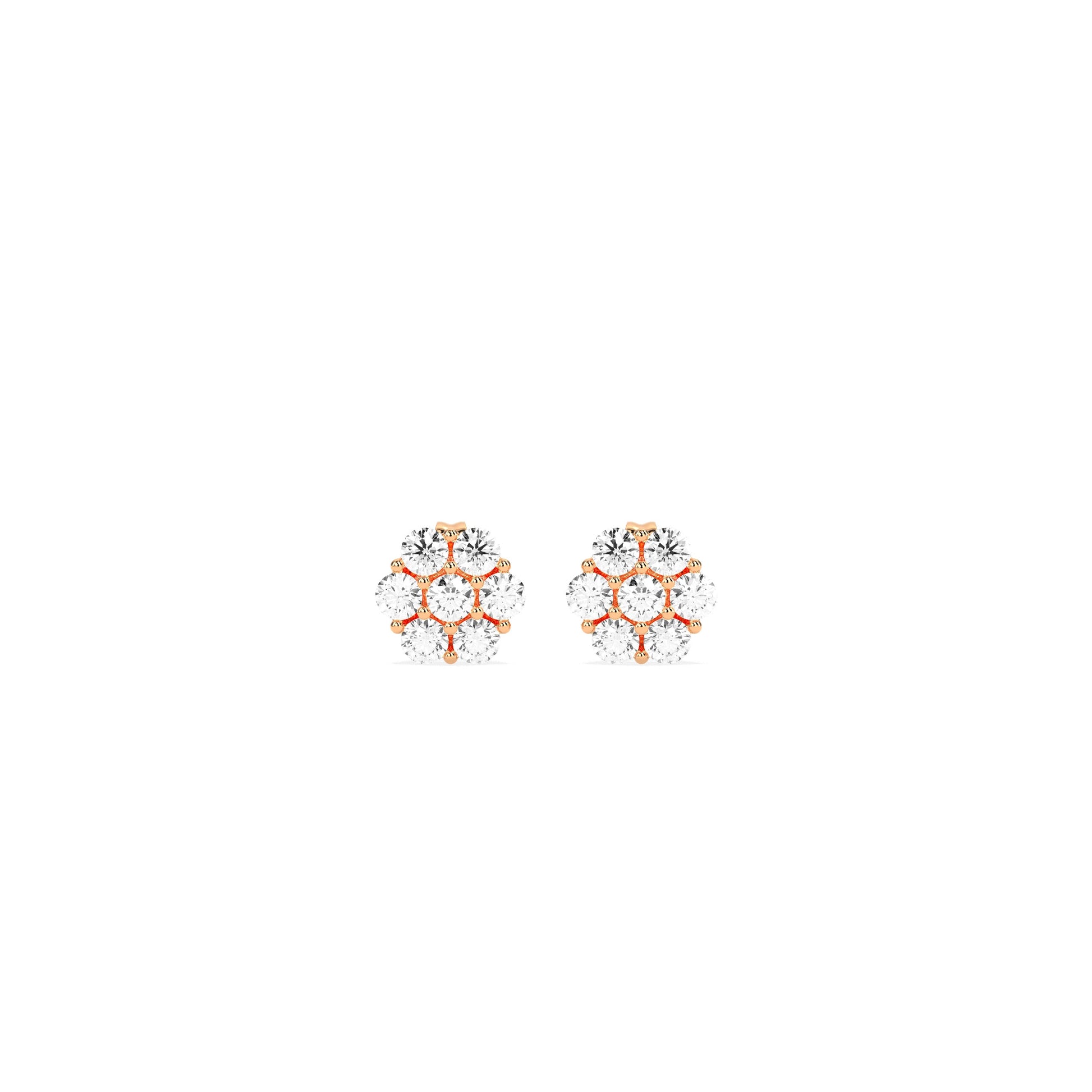 Cluster Round Diamond Earring - Godahari Dev Jewells
