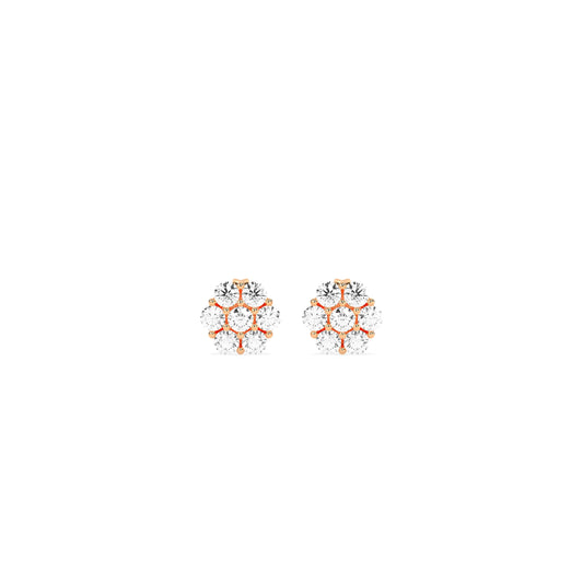 Cluster Round Diamond Earring - Godahari Dev Jewells