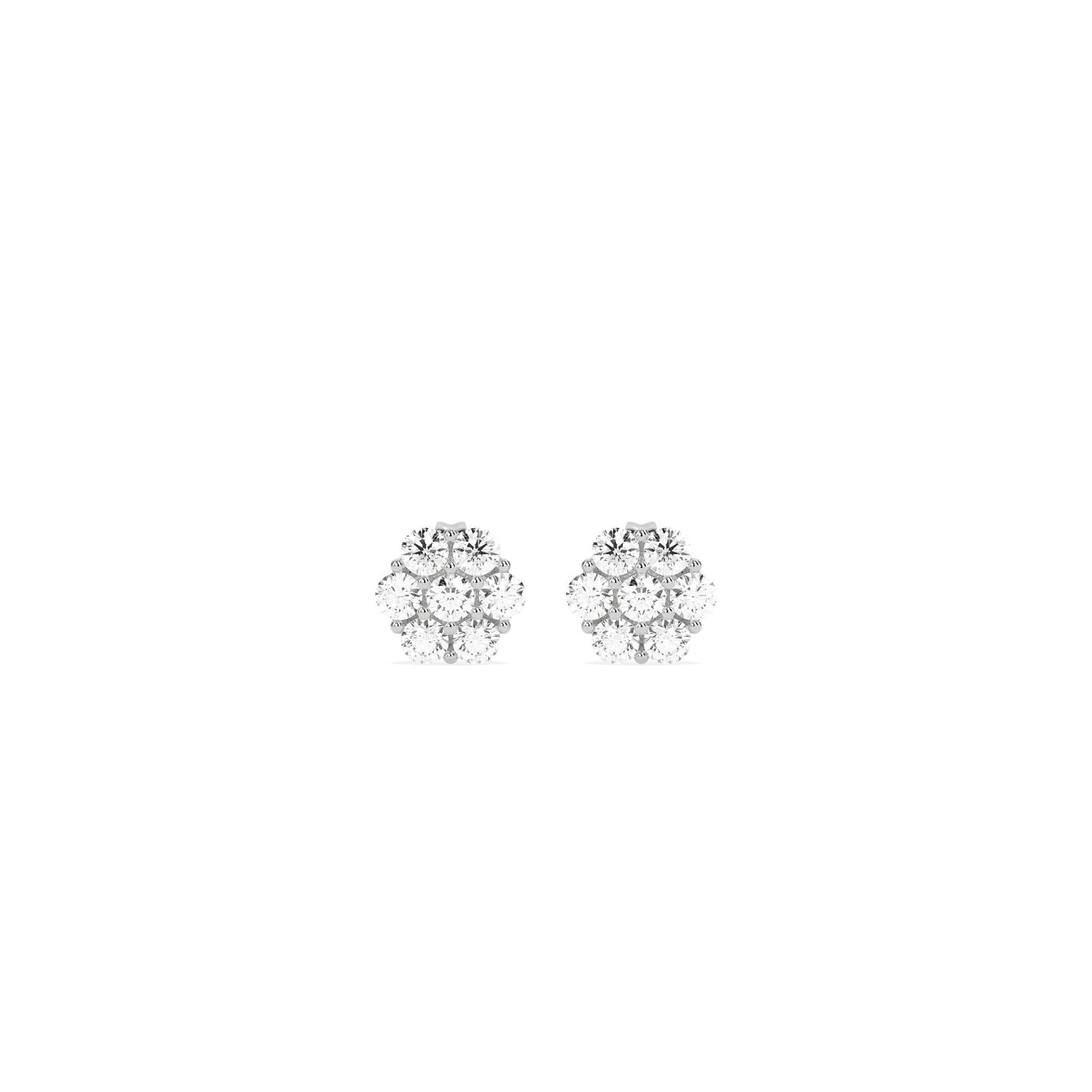 Cluster Round Diamond Earring - Godahari Dev Jewells