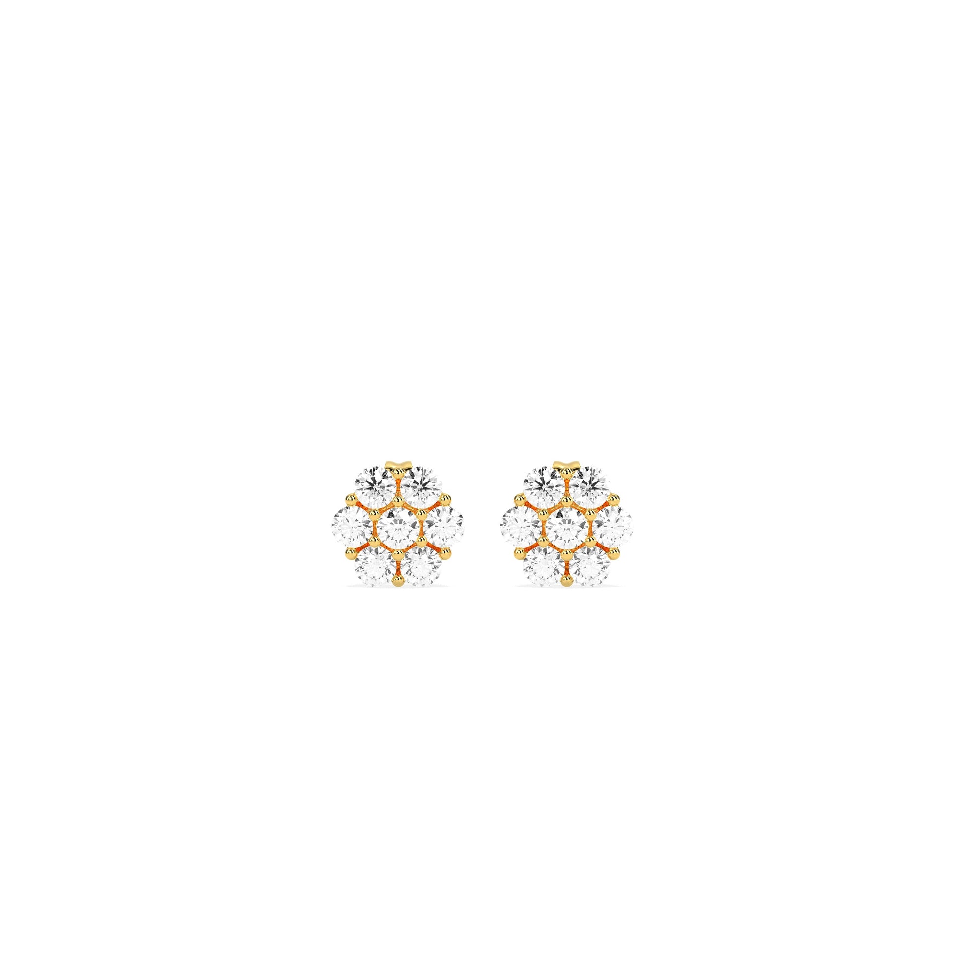 Cluster Round Diamond Earring - Godahari Dev Jewells