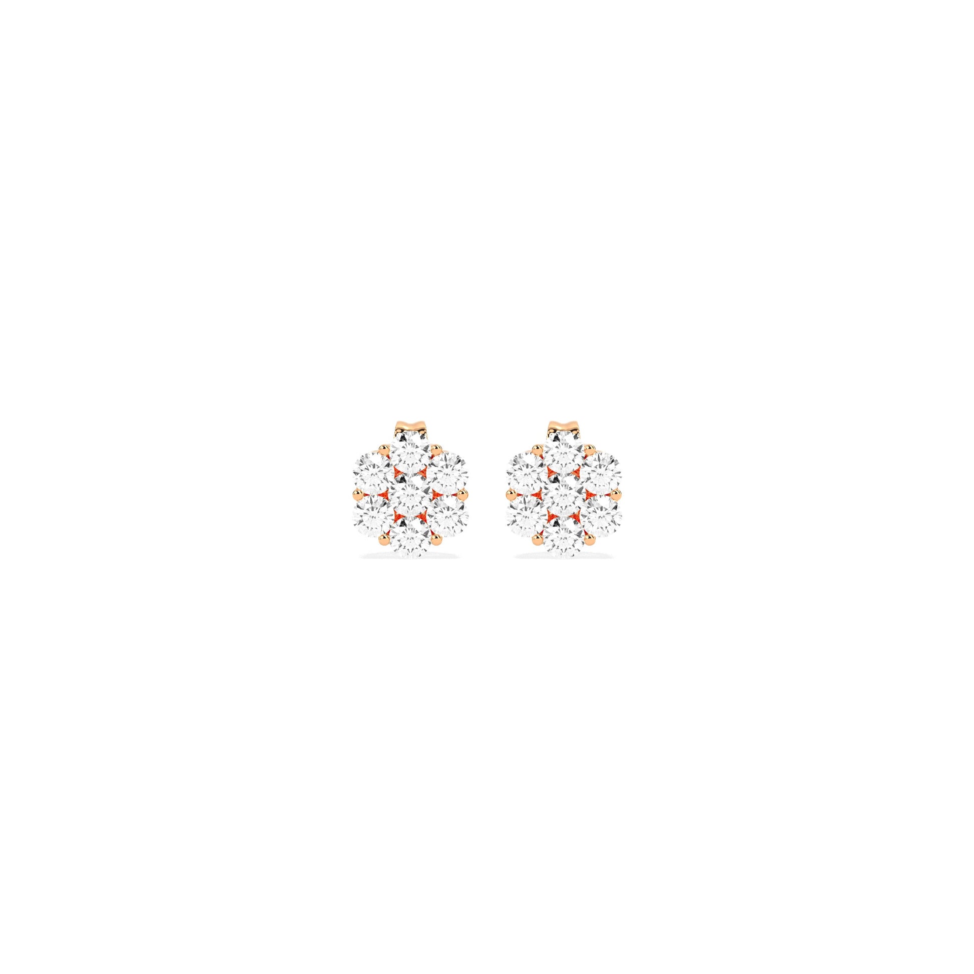 Exquisite Cluster Round Diamond Earring - Godahari Dev Jewells