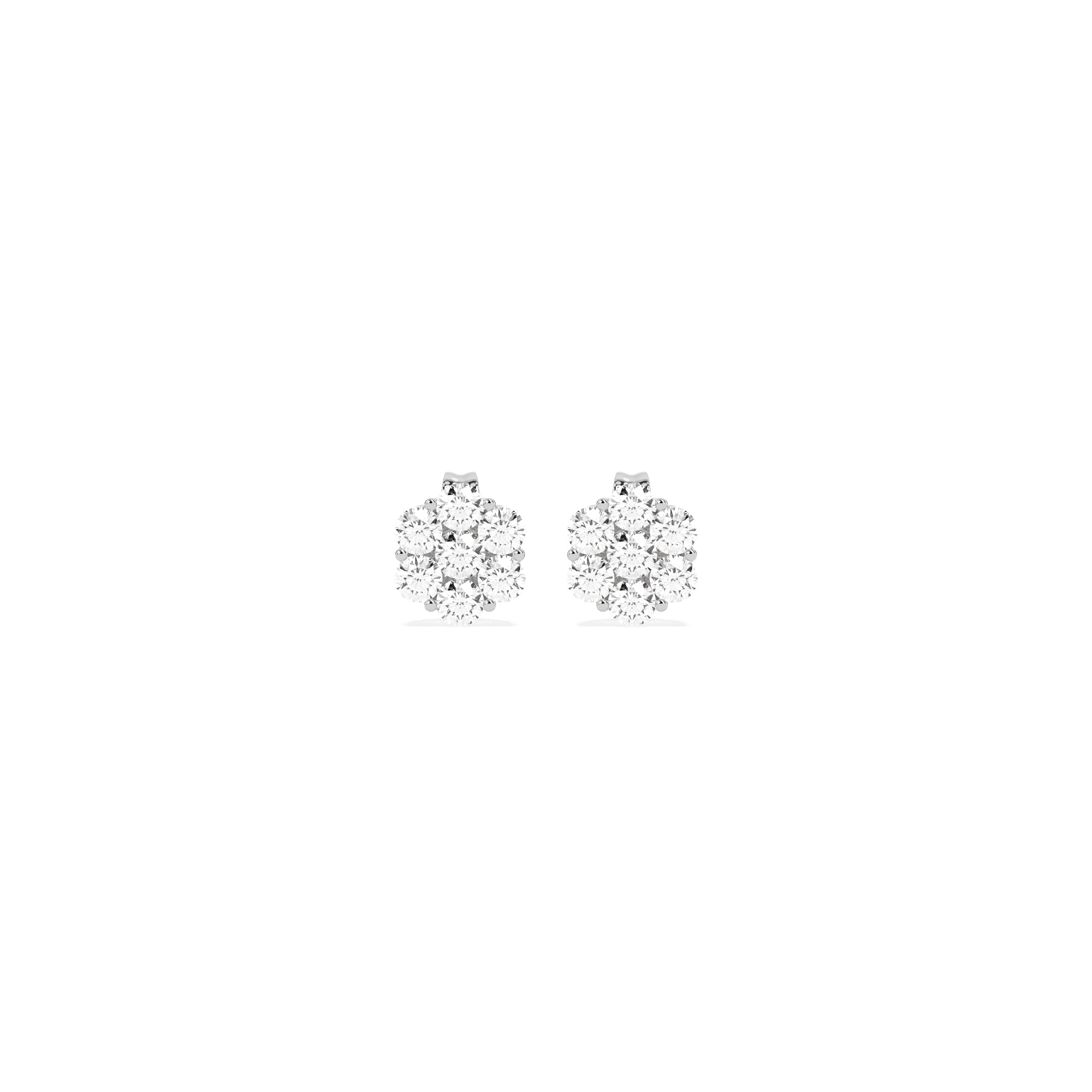 Exquisite Cluster Round Diamond Earring - Godahari Dev Jewells