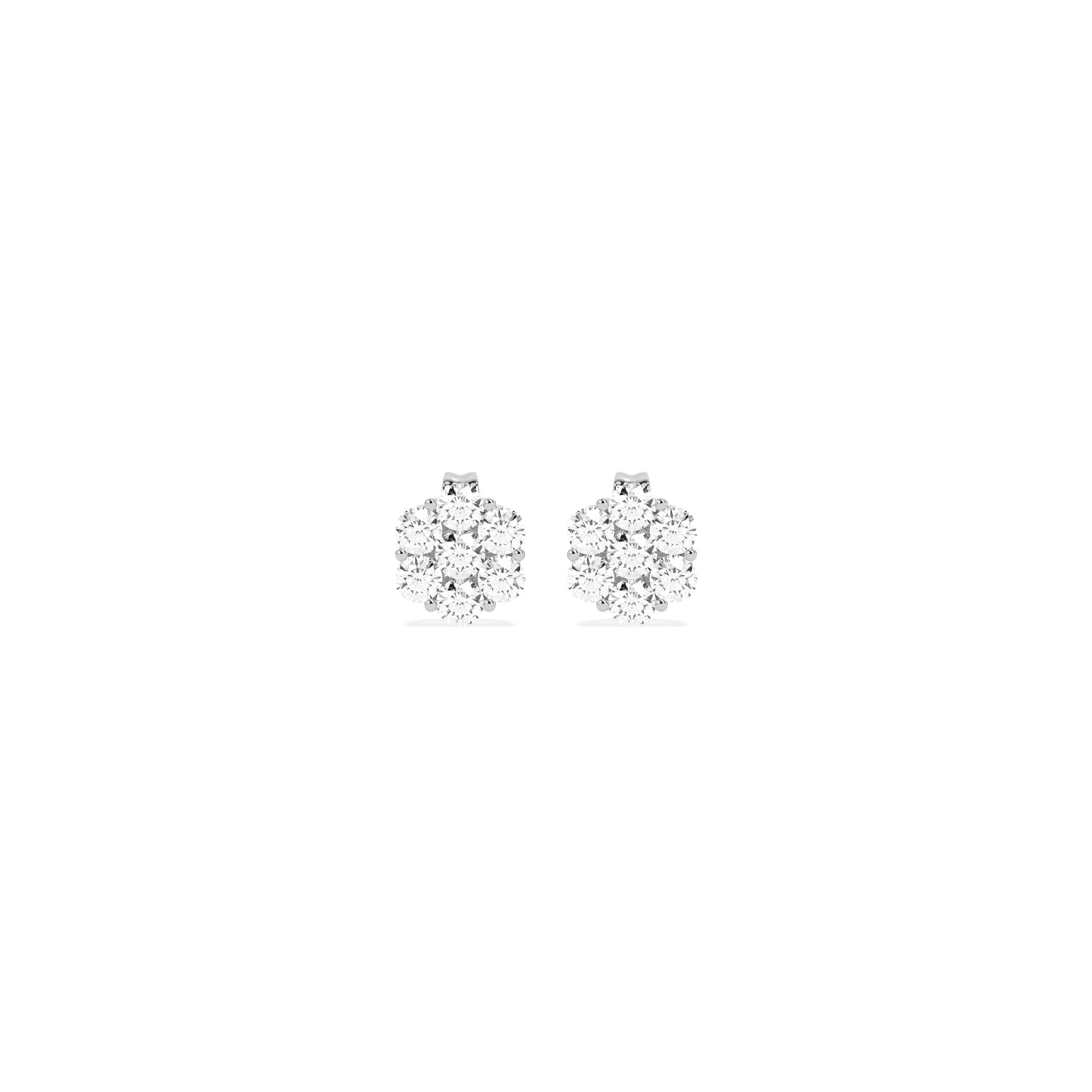 Exquisite Cluster Round Diamond Earring - Godahari Dev Jewells