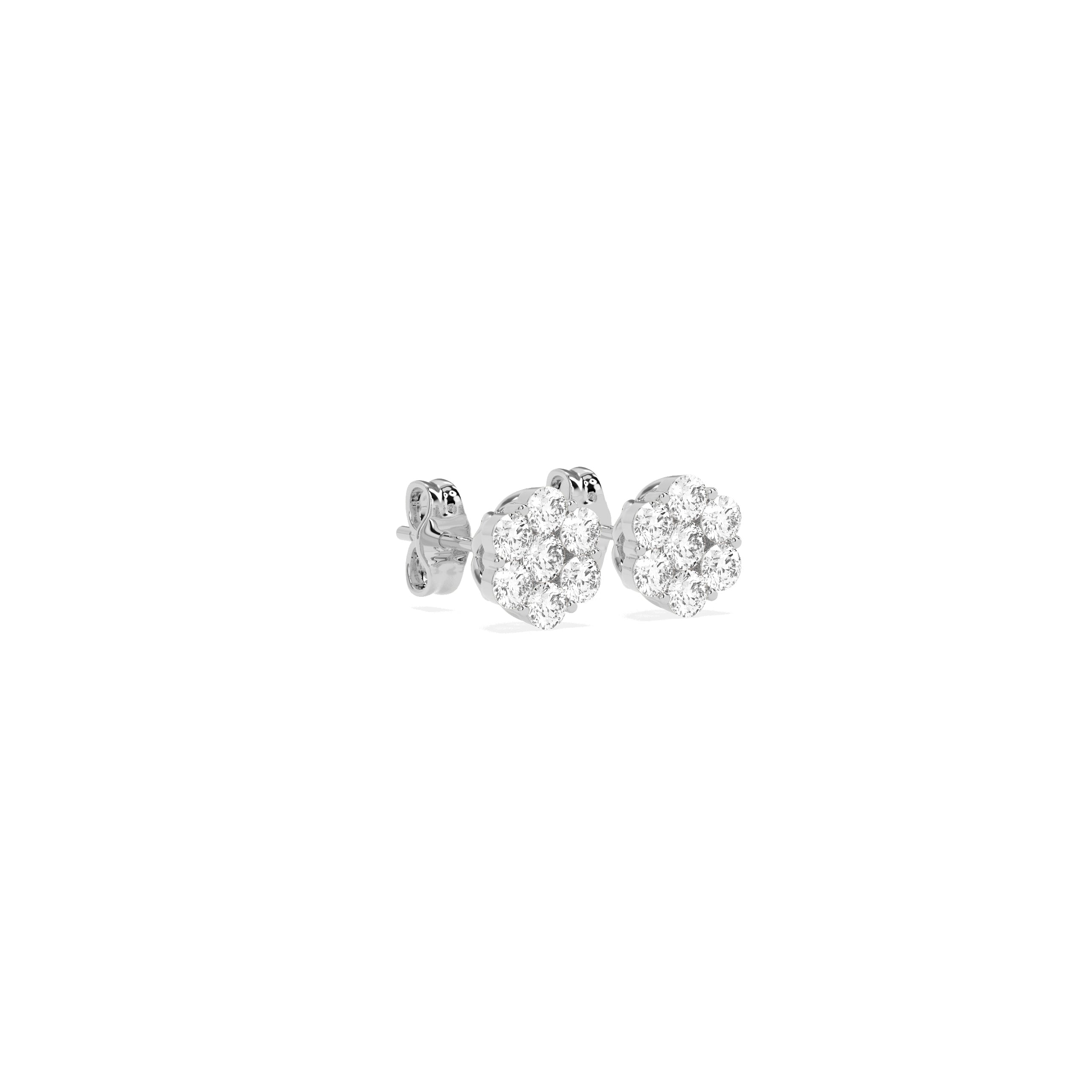 Exquisite Cluster Round Diamond Earring - Godahari Dev Jewells