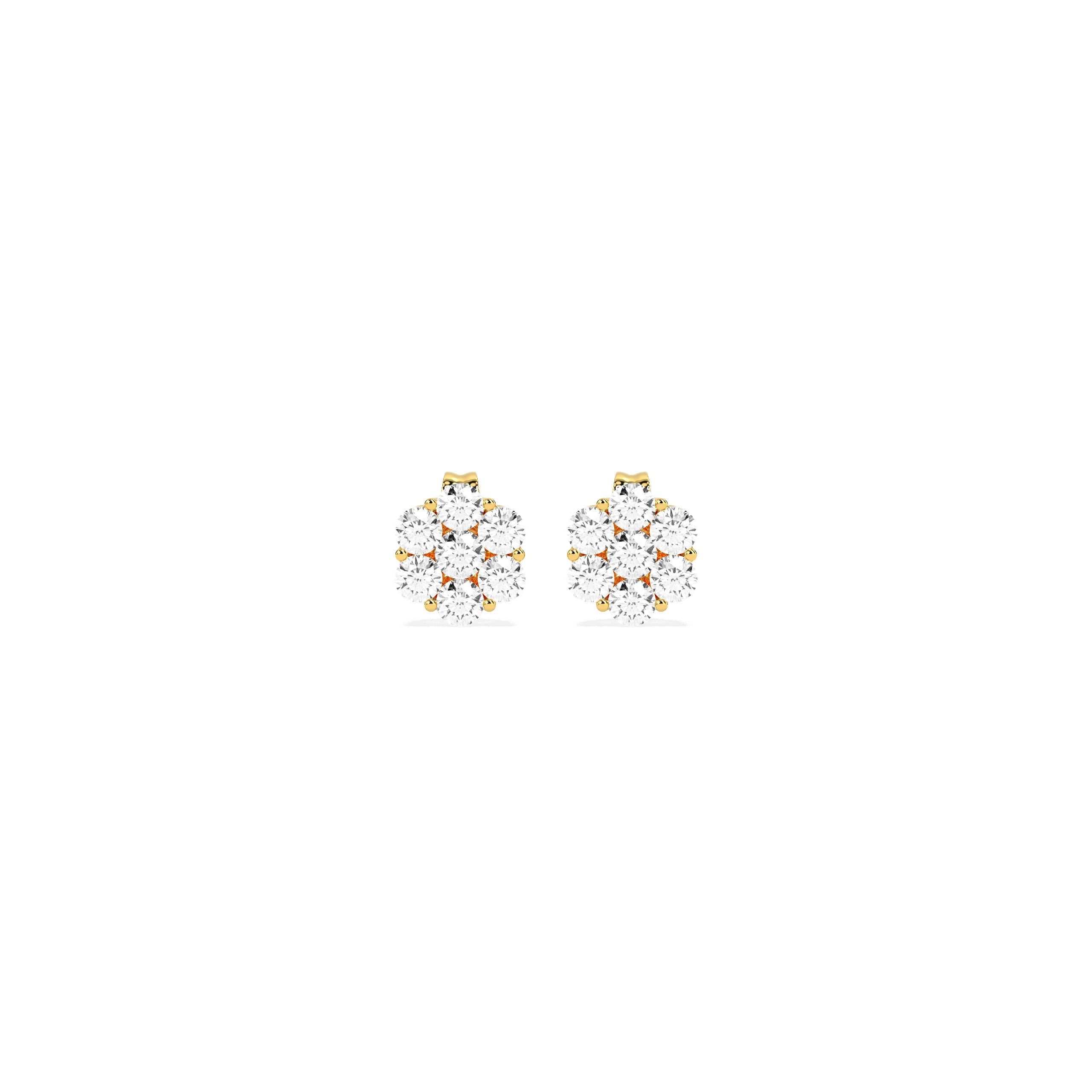 Exquisite Cluster Round Diamond Earring - Godahari Dev Jewells