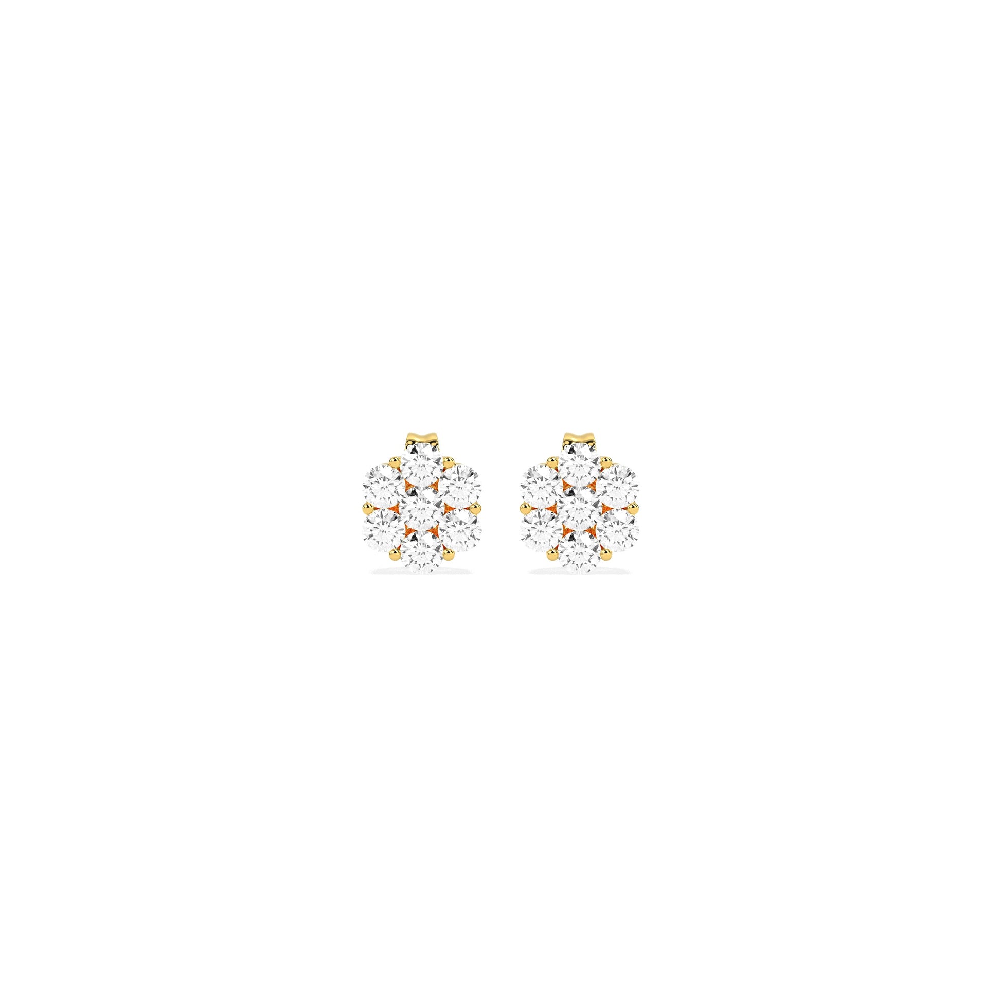 Exquisite Cluster Round Diamond Earring - Godahari Dev Jewells