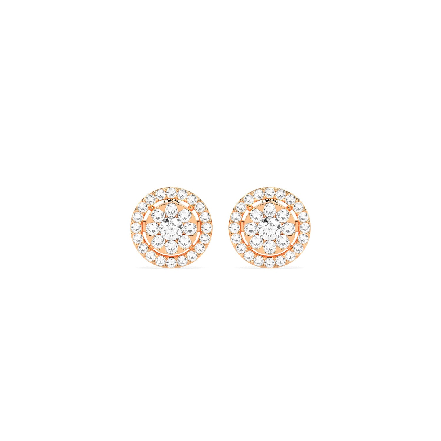 Elegant Cluster Round Diamond Earring - Godahari Dev Jewells