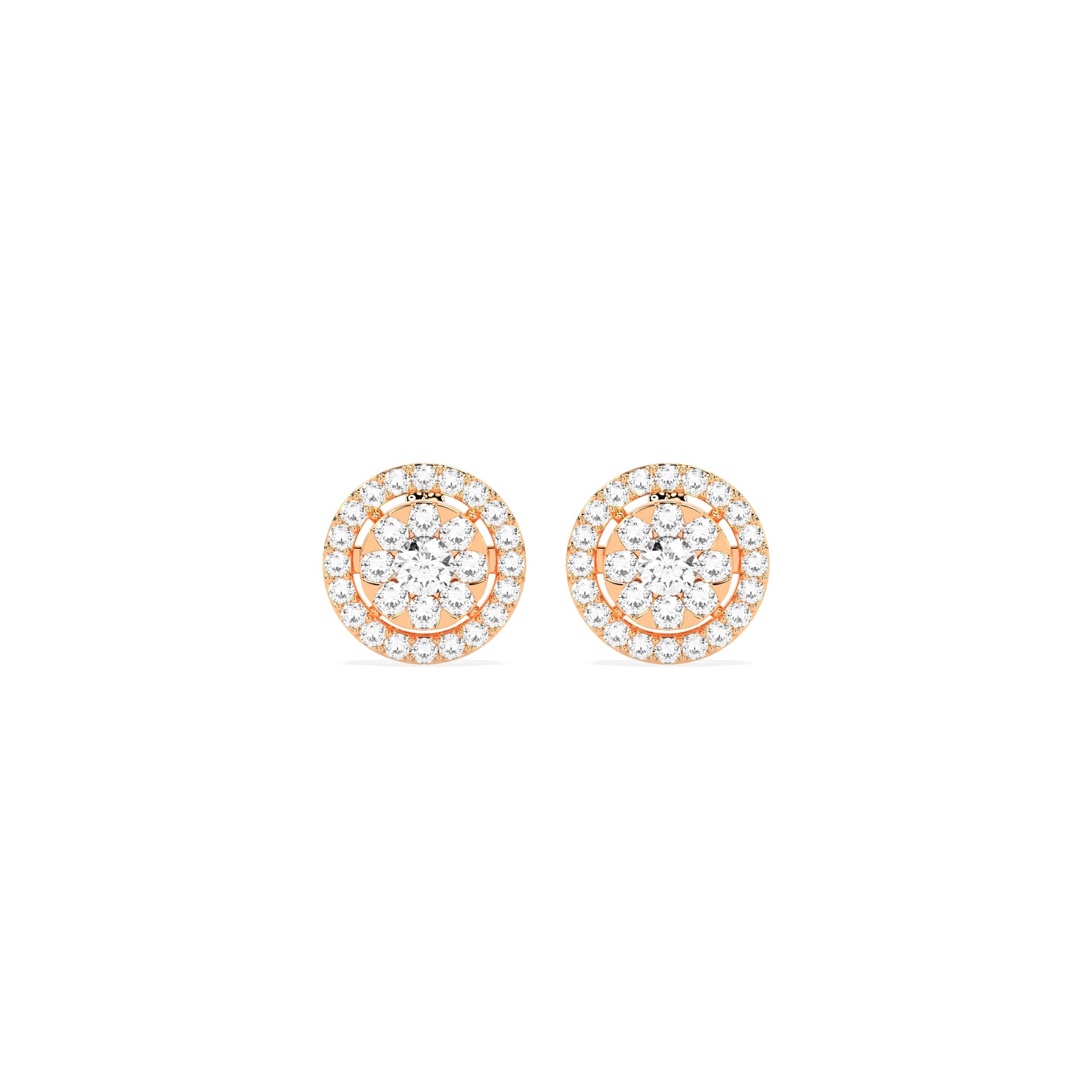 Elegant Cluster Round Diamond Earring - Godahari Dev Jewells