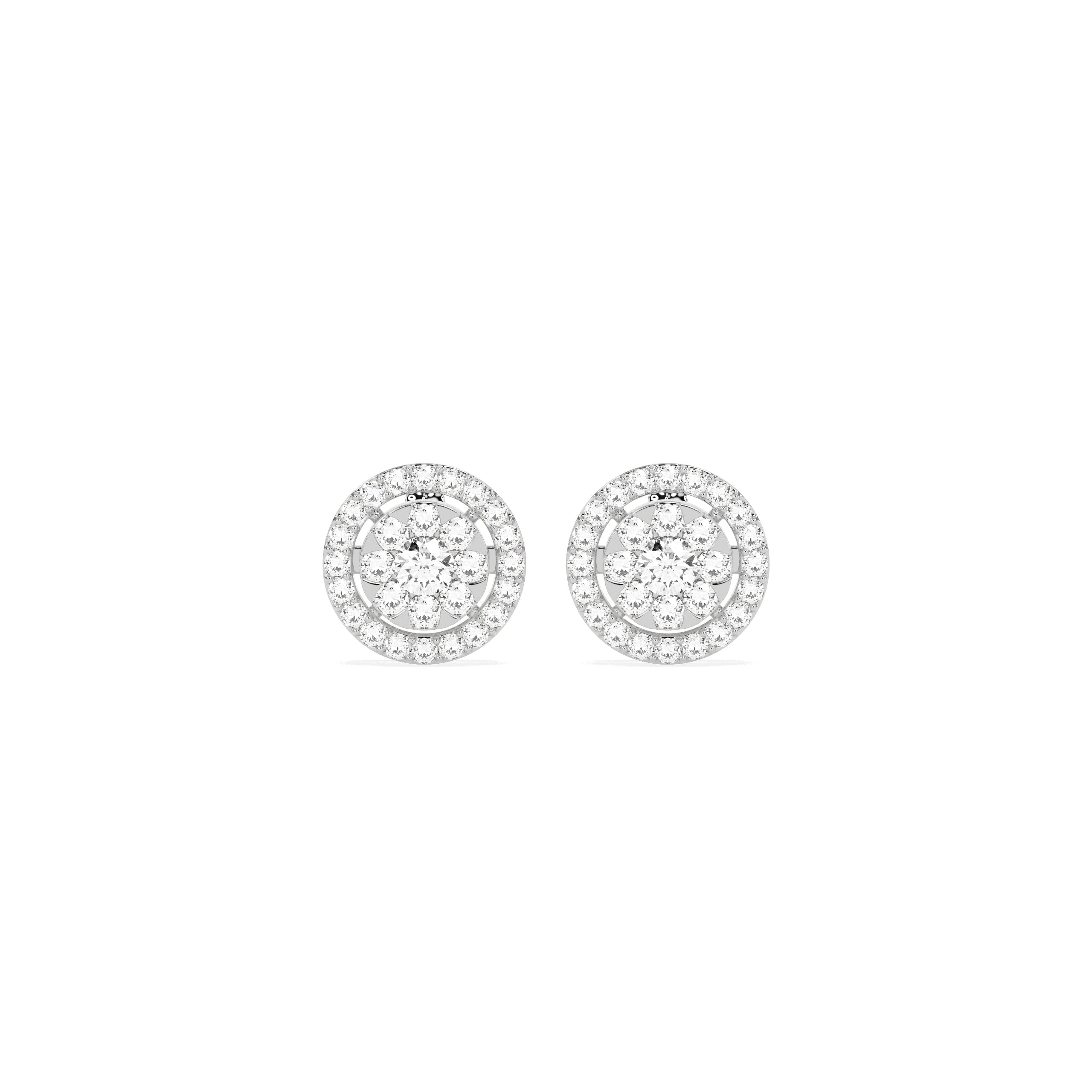 Elegant Cluster Round Diamond Earring - Godahari Dev Jewells