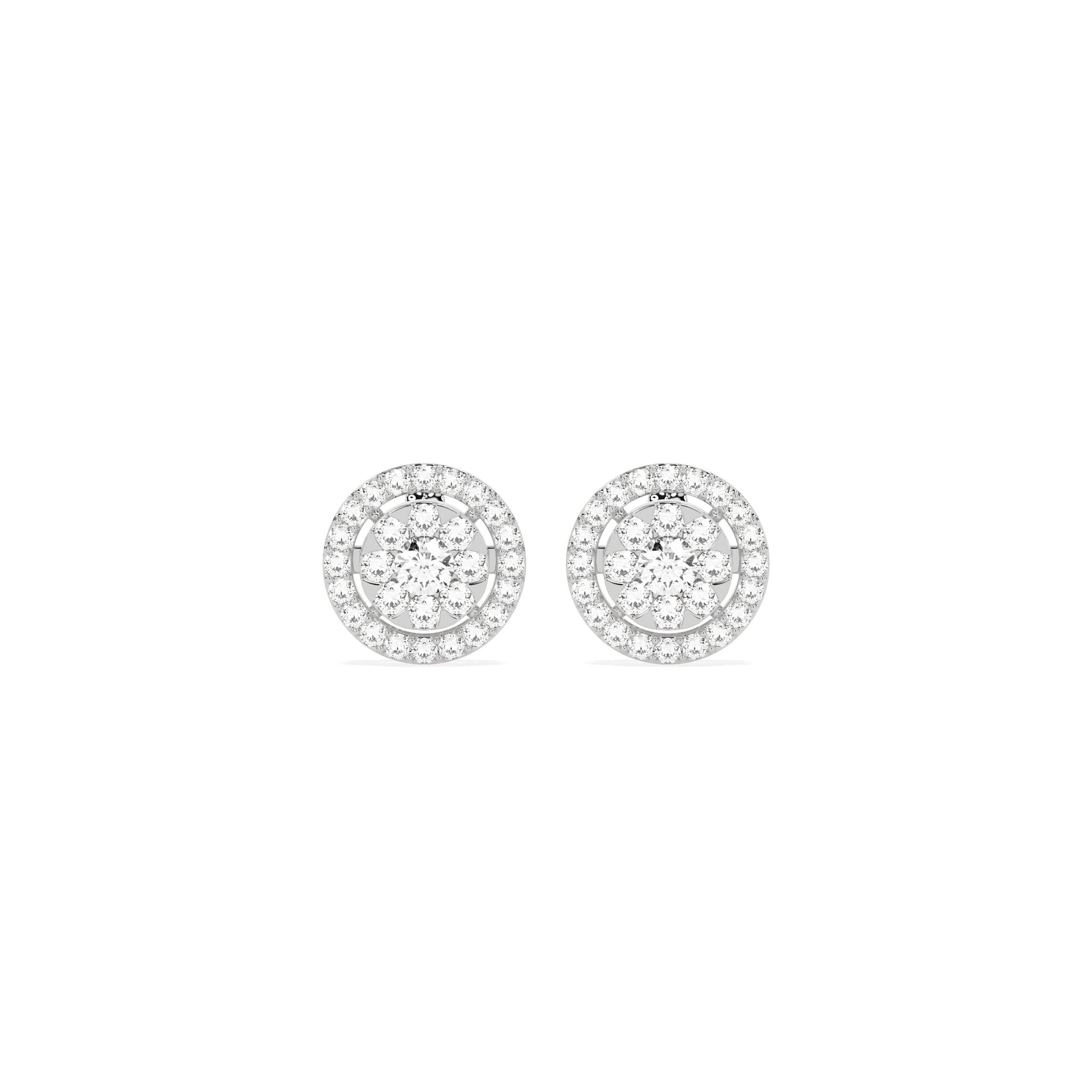 Elegant Cluster Round Diamond Earring - Godahari Dev Jewells