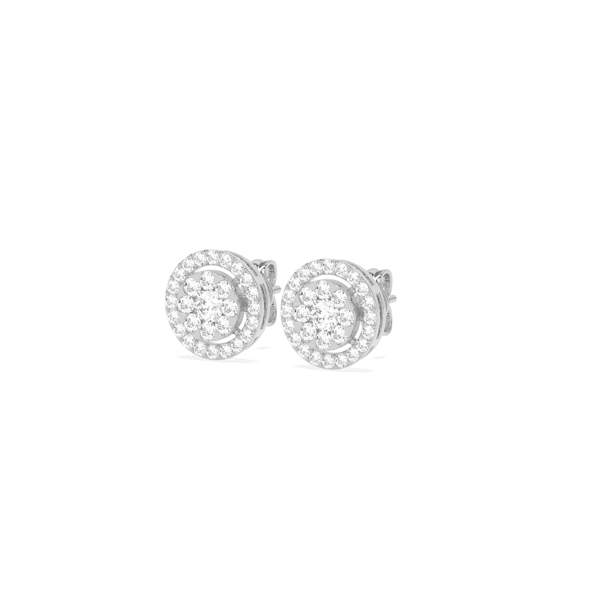 Elegant Cluster Round Diamond Earring - Godahari Dev Jewells