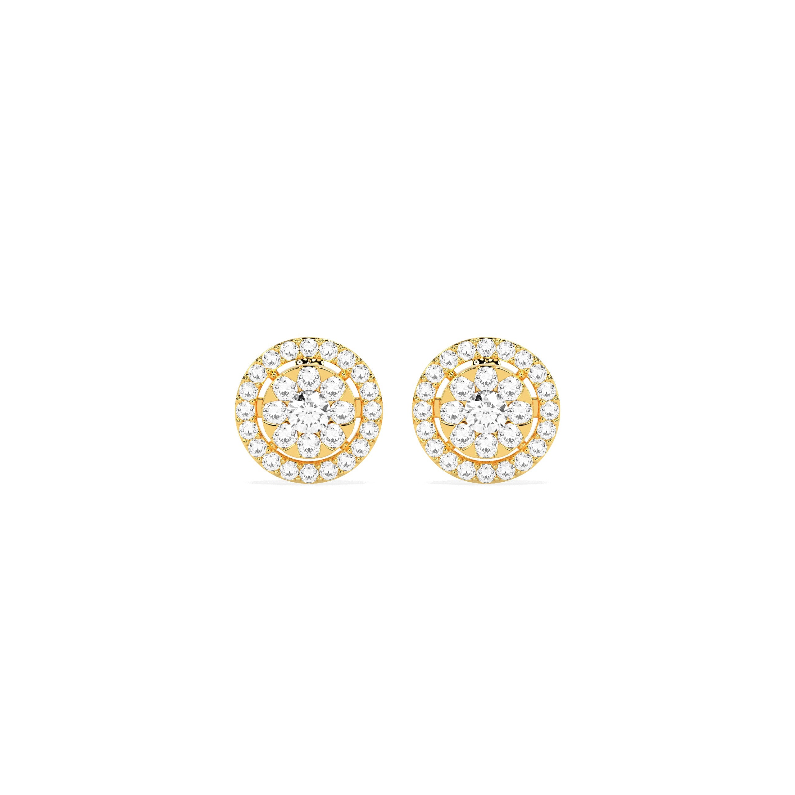 Elegant Cluster Round Diamond Earring - Godahari Dev Jewells