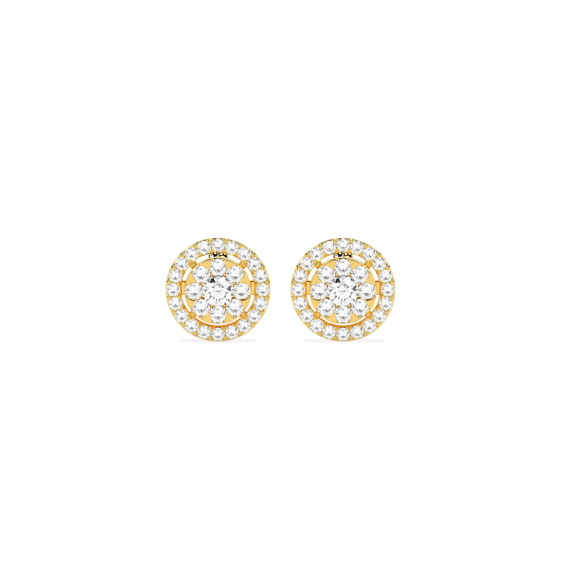 Elegant Cluster Round Diamond Earring - Godahari Dev Jewells